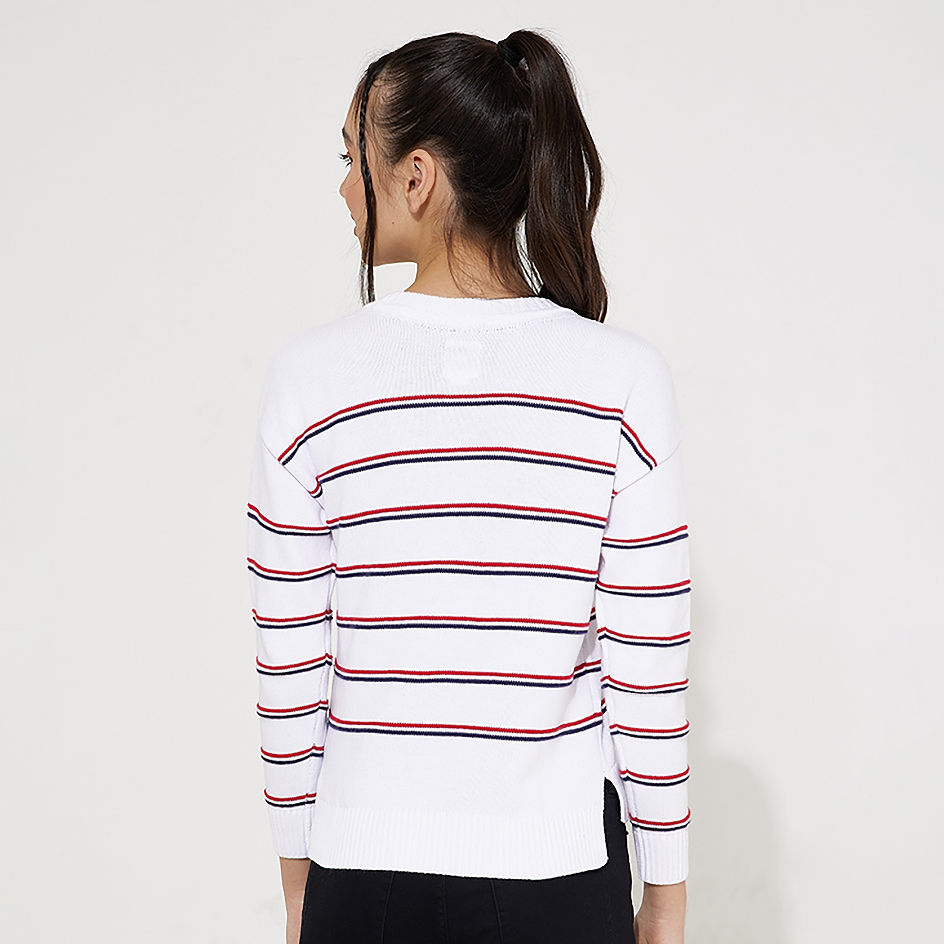 كنزة مخططة بأكمام طويلة من بيفرلي هيلز بولو كلوب-girls-clothing-jumpersandcardigans-image-5