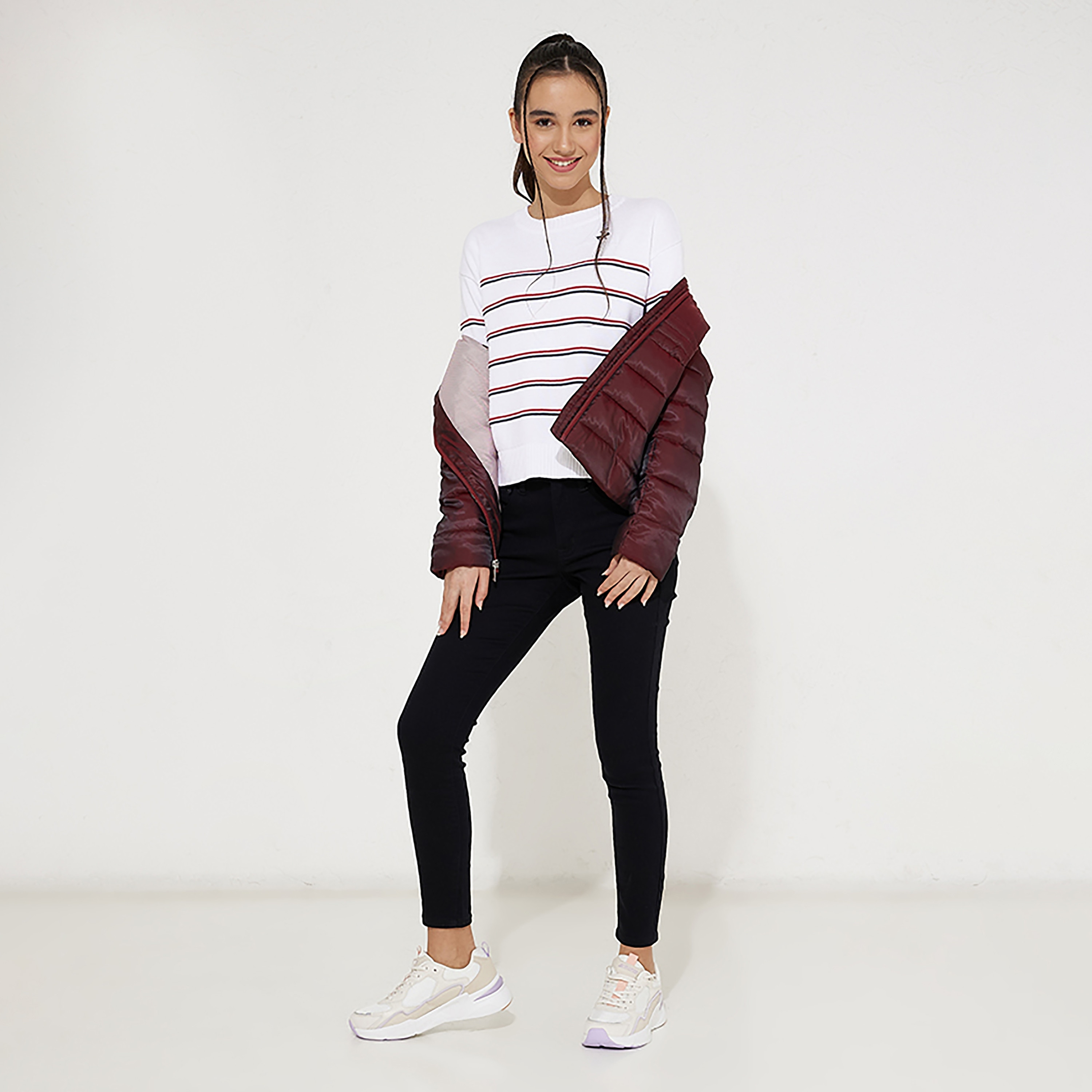 كنزة مخططة بأكمام طويلة من بيفرلي هيلز بولو كلوب-girls-clothing-jumpersandcardigans-image-7