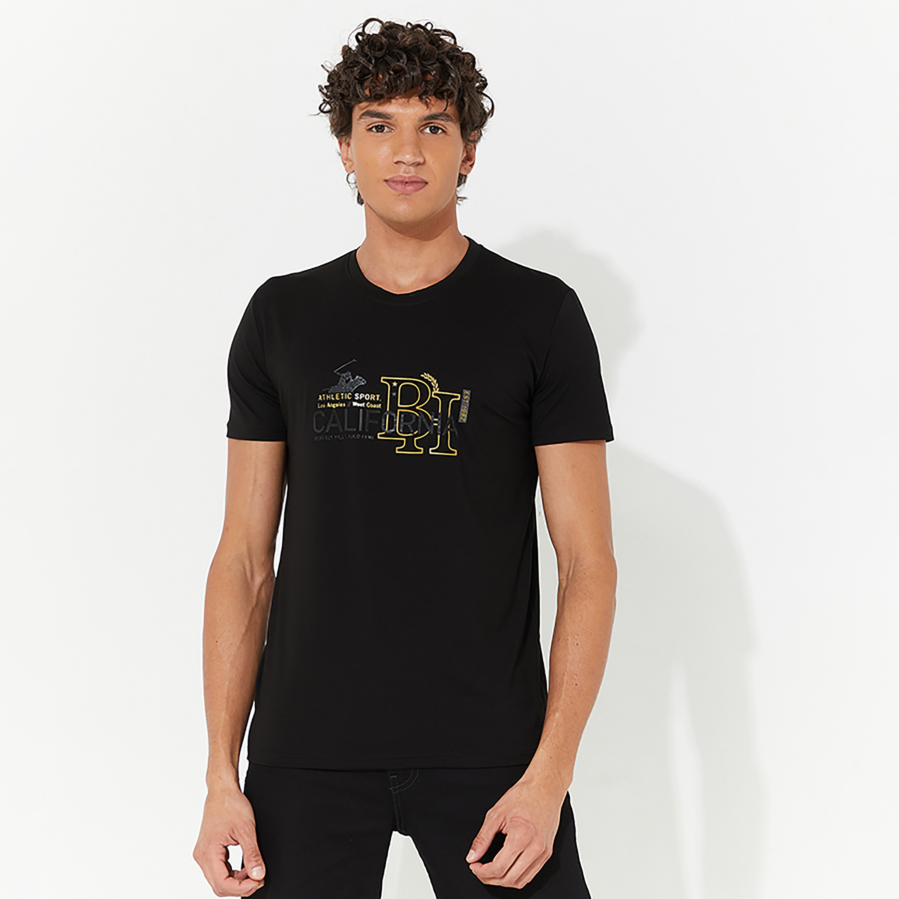 Beverly Hills Polo Club Printed Crew Neck Short Sleeves T-Shirt-men-clothing-tshirtsandpolos-tshirts-image-1