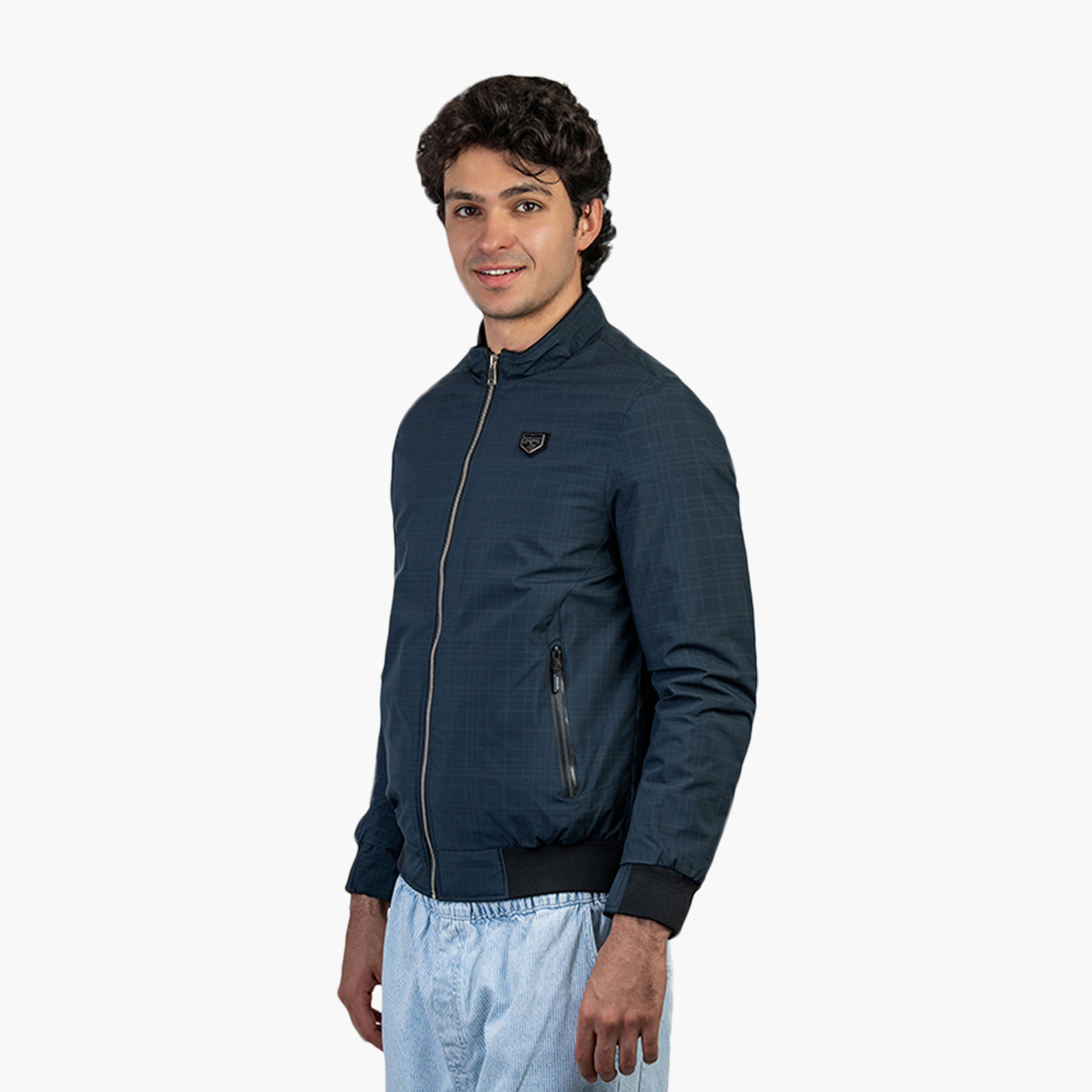 Beverly Hills Polo Club Checked High Neck Long Sleeves Men's Bomber Jacket-men-clothing-jacketsandblazers-jackets-image-2