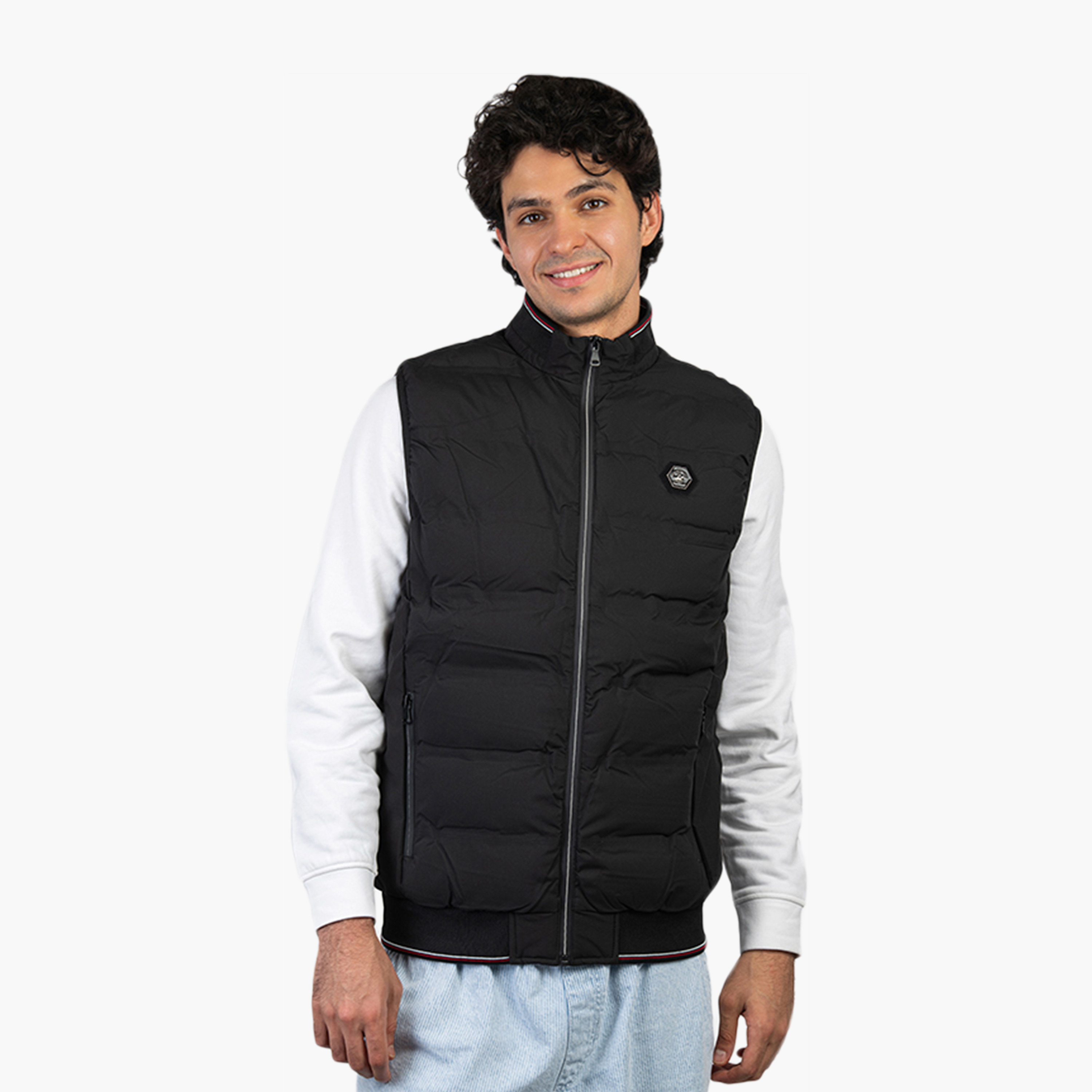 Beverly Hills Polo Club Plain High Neck Sleeveless Men's Gilet Jacket-men-clothing-jacketsandblazers-jackets-image-1