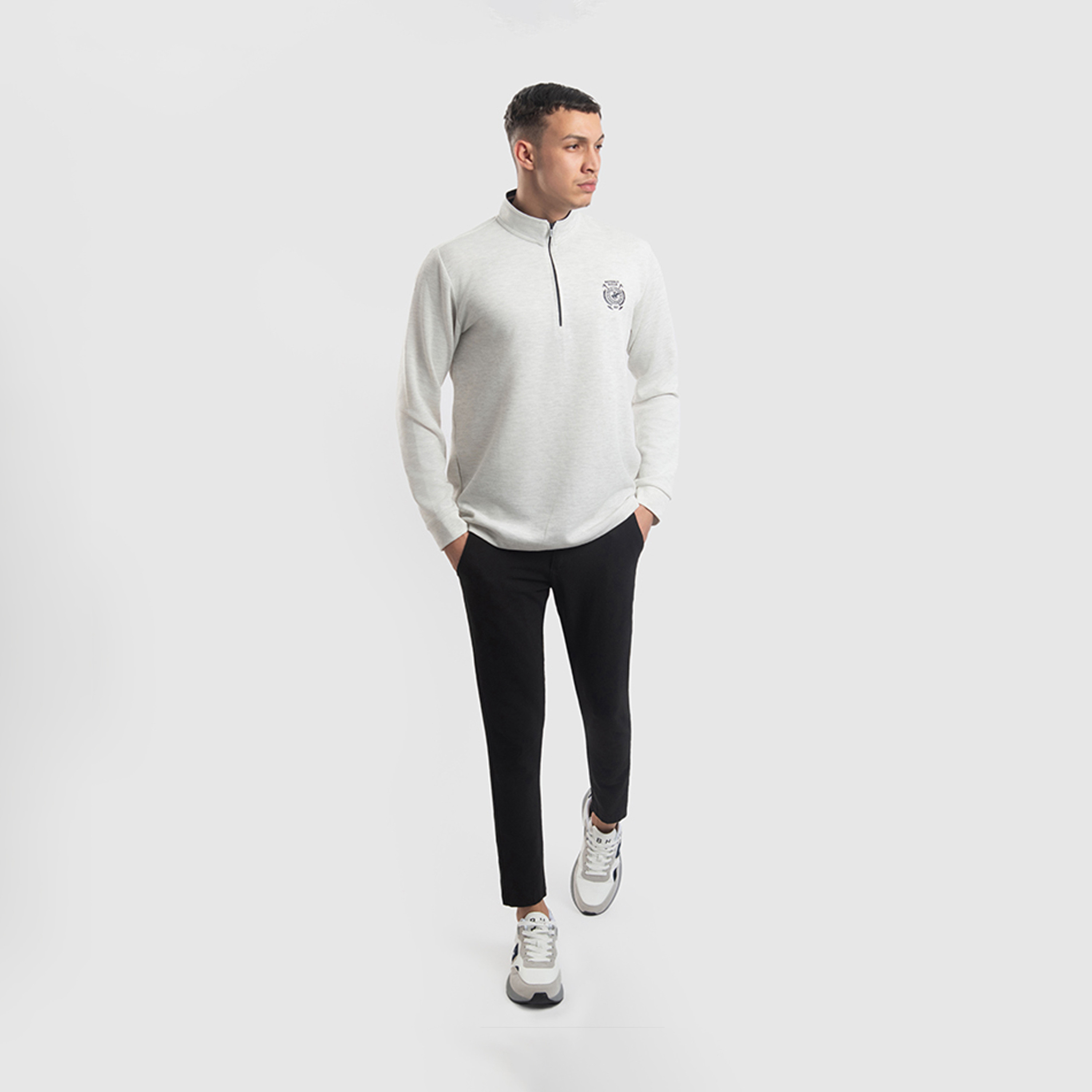 Beverly Hills Polo Club Men's High Neck Long-Sleeves T-Shirt with Half Zipper Closure-men-clothing-tshirtsandpolos-tshirts-image-2