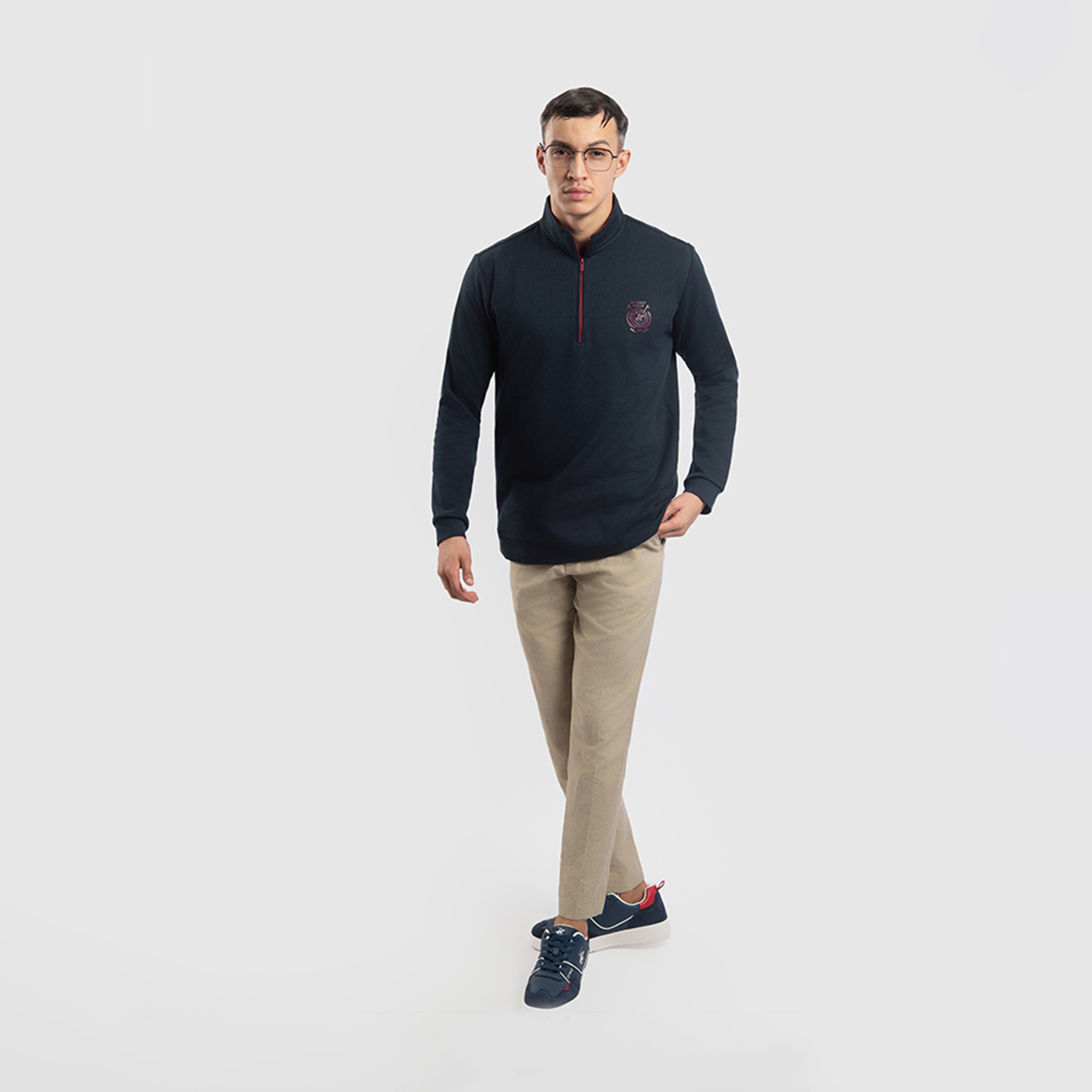 بيفرلي هيلز كلوب-  تي شيرت للرجال بياقة عالية وأكمام طويلة مع إغلاق بنصف سحاب-men-clothing-tshirtsandpolos-tshirts-image-5