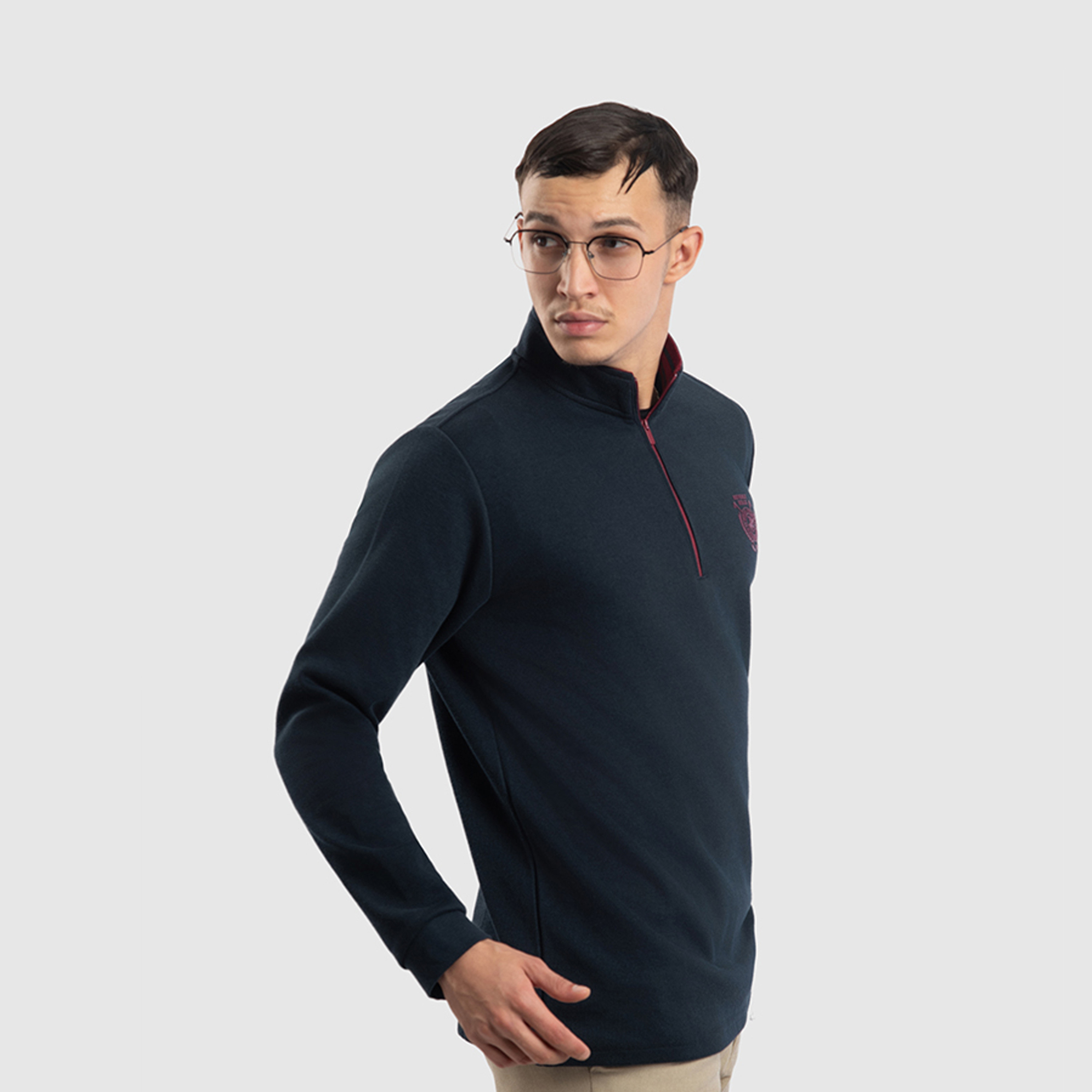 بيفرلي هيلز كلوب-  تي شيرت للرجال بياقة عالية وأكمام طويلة مع إغلاق بنصف سحاب-men-clothing-tshirtsandpolos-tshirts-image-7