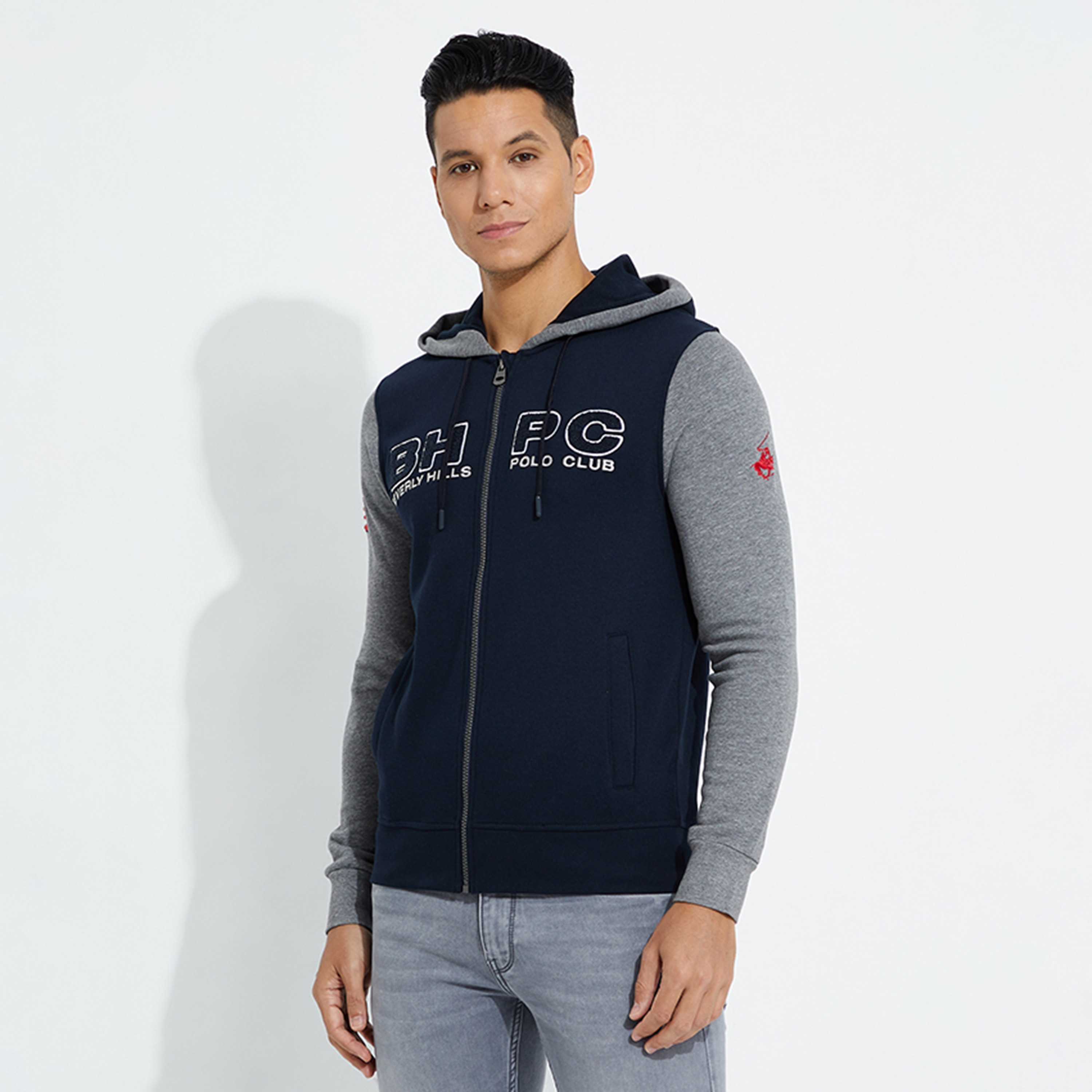 Beverly Hills Polo Club Colour Blocked Zip Through Long Sleeves Hoodie-men-winterwear-hoodiesandsweatshirts-image-1