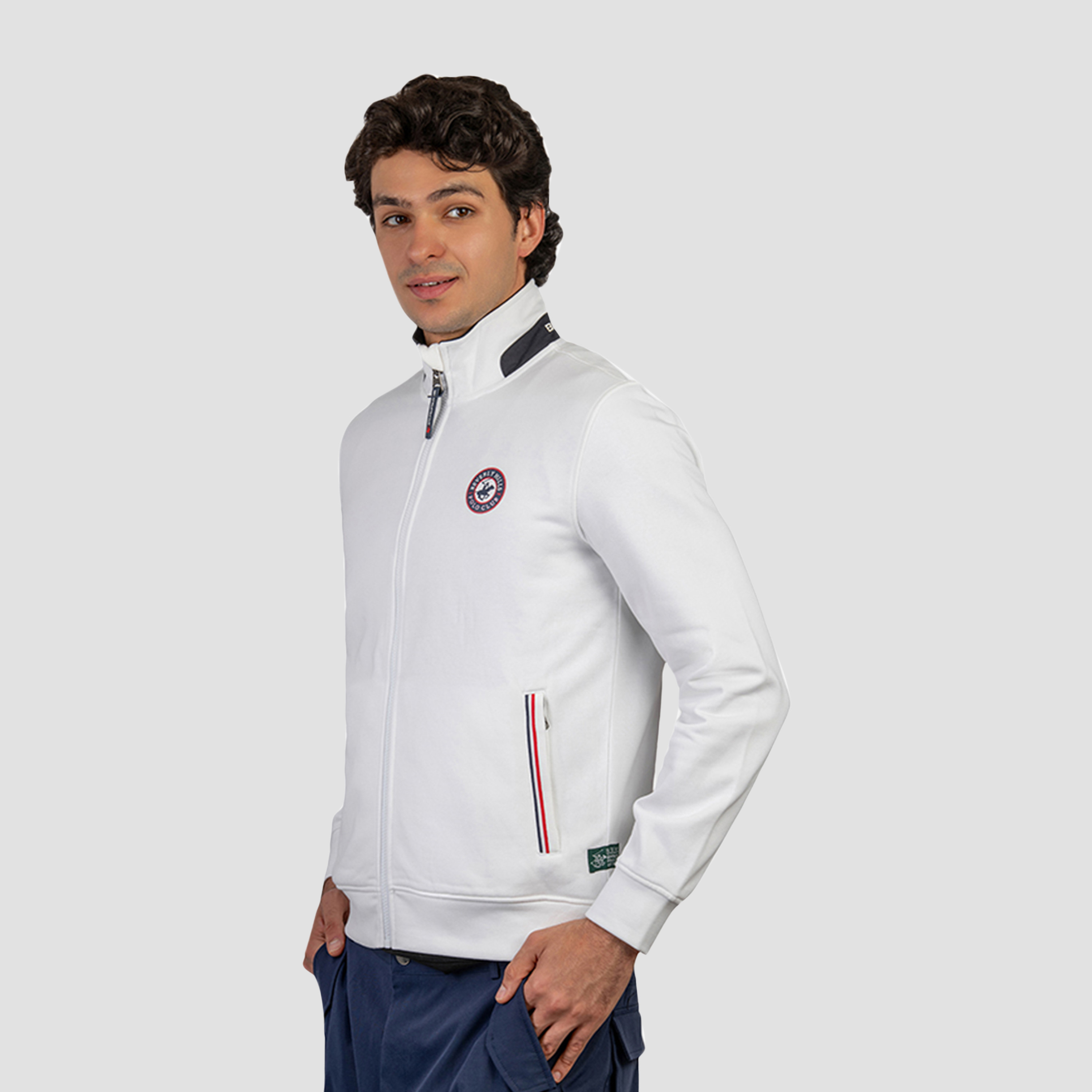 Beverly Hills Polo Club Plain High Neck Long Sleeves Men's Zip Through Sweatshirt-men-winterwear-hoodiesandsweatshirts-image-2