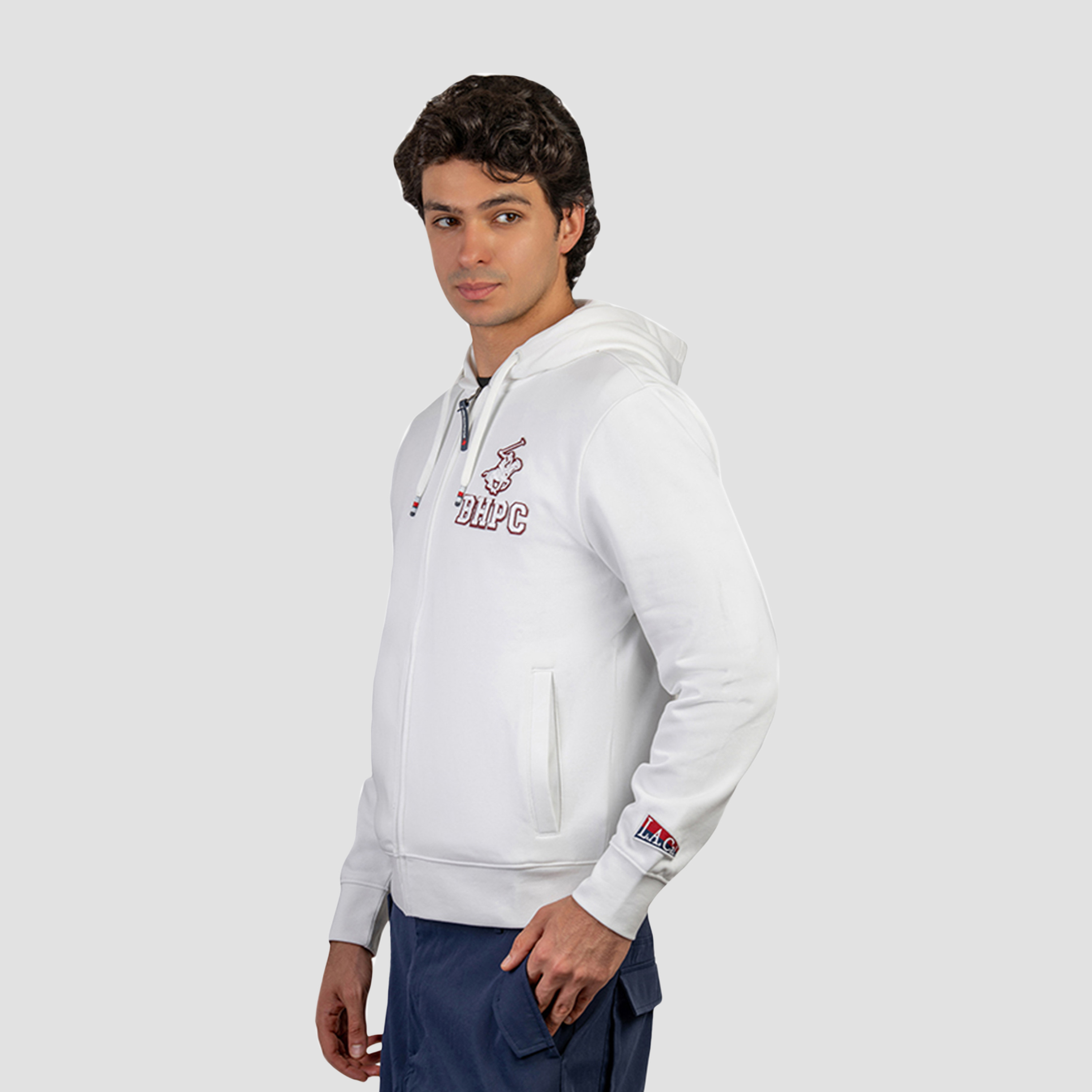 Beverly Hills Polo Club Textured Hooded Neck Long Sleeves Men's Zip Through Sweatshirt-men-winterwear-hoodiesandsweatshirts-image-2