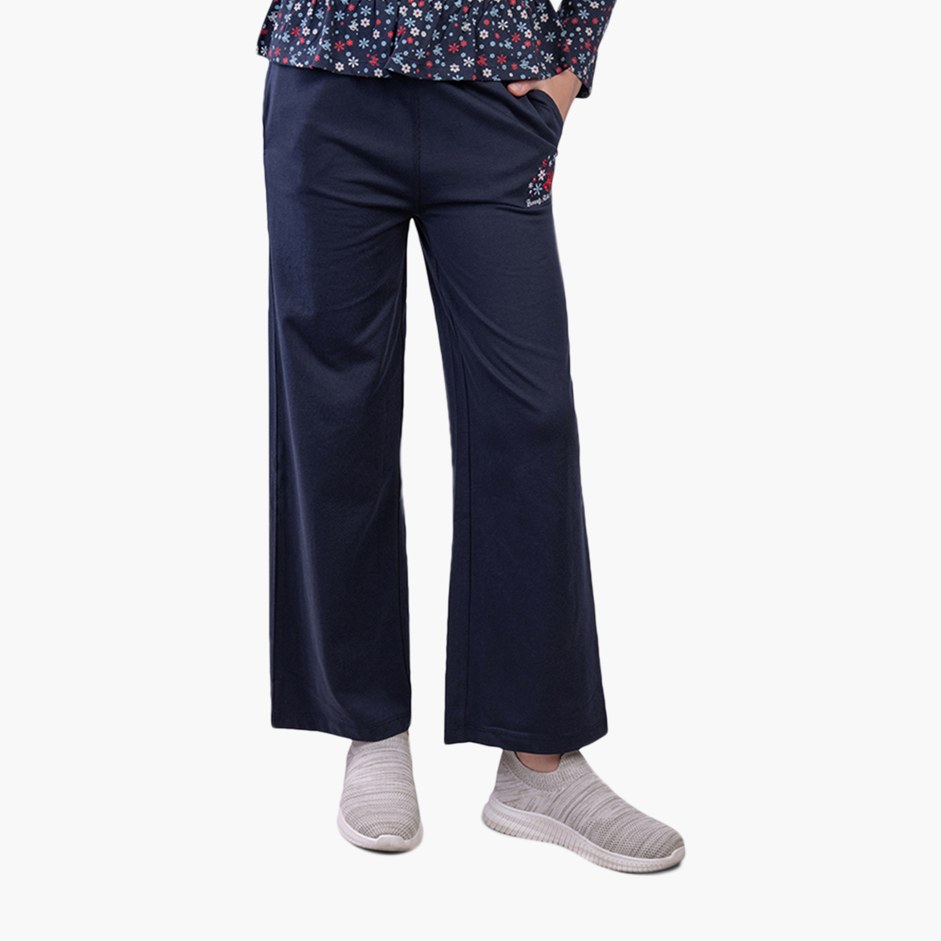 Beverly Hills Polo Club Cotton Logo Detail Wide Leg Pants-girls-clothing-bottoms-trousers-image-1