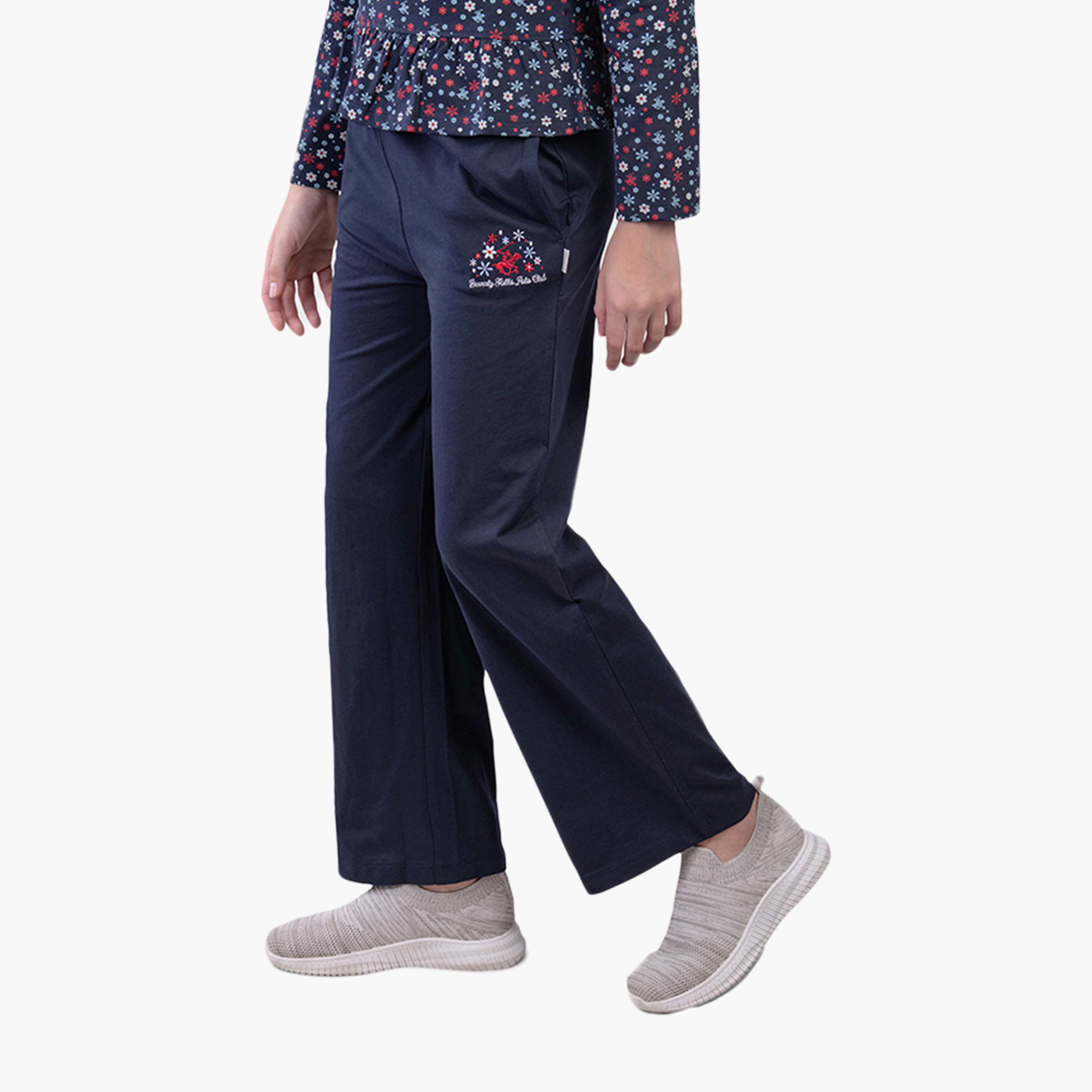 Beverly Hills Polo Club Cotton Logo Detail Wide Leg Pants-girls-clothing-bottoms-trousers-image-2