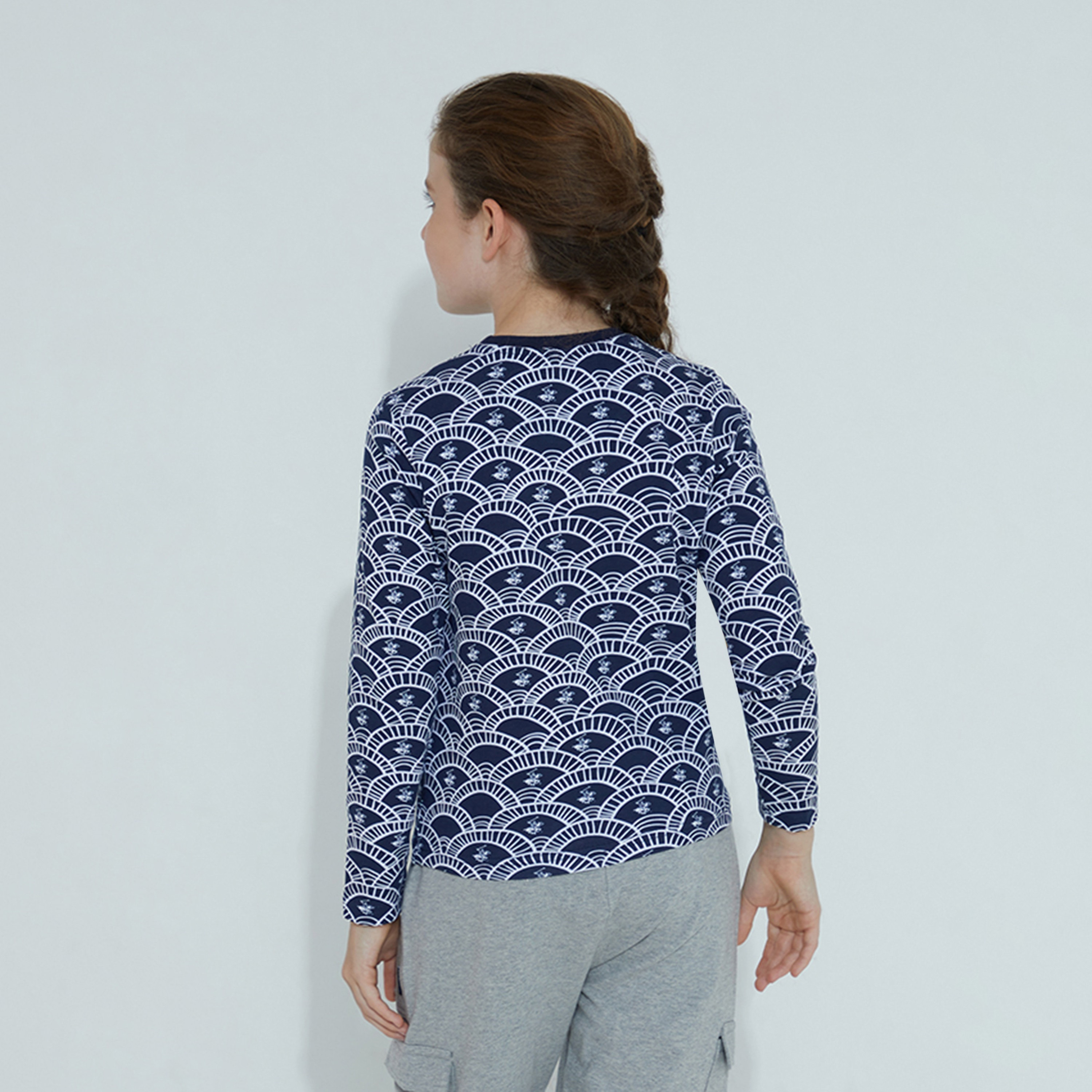 Beverly Hills Polo Club Fan Print Long Sleeve T-Shirt-girls-clothing-tshirts-image-2