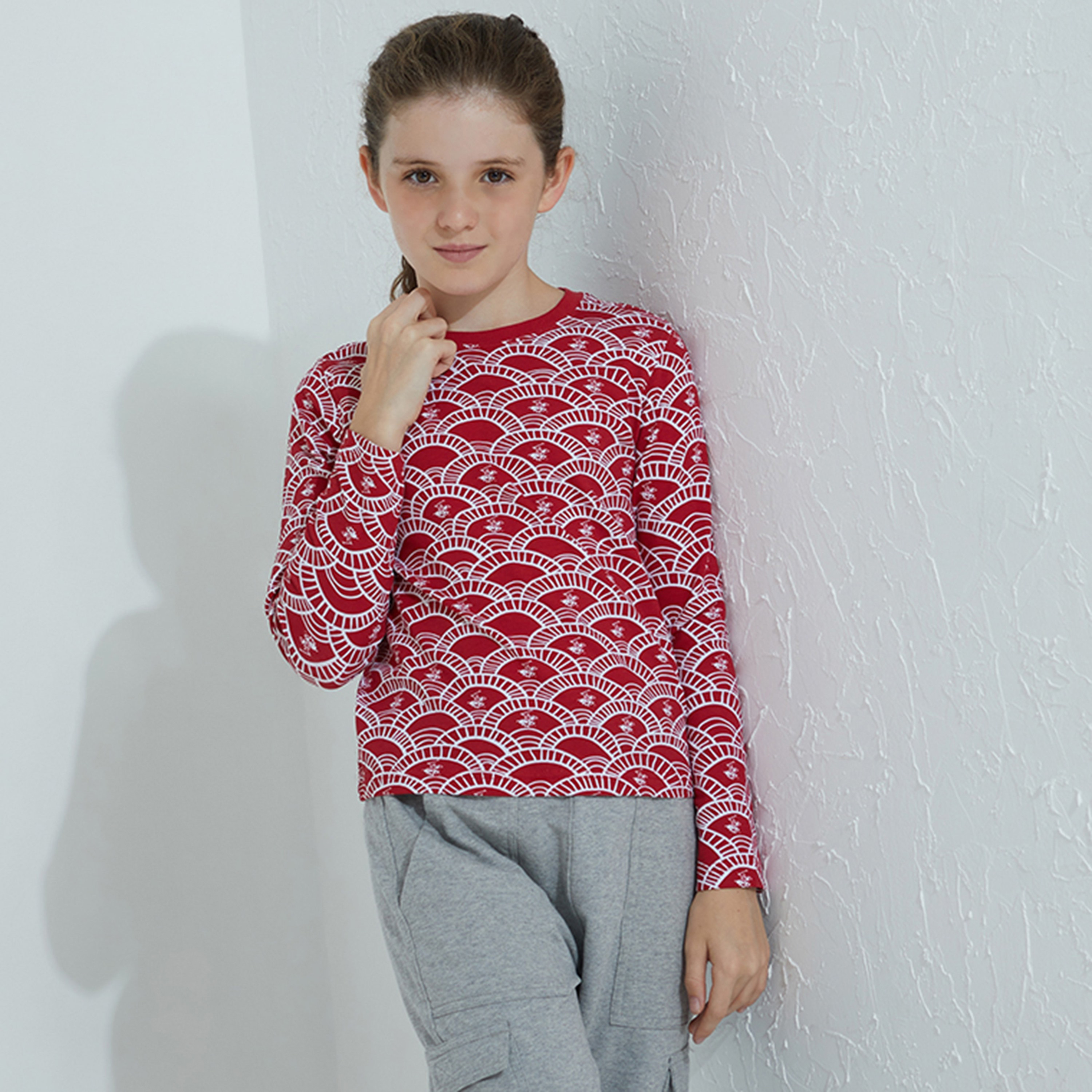 تي شيرت بأكمام طويلة بطبعة مروحة  من بيفرلي هيلز بولو كلوب-girls-clothing-tshirts-image-1