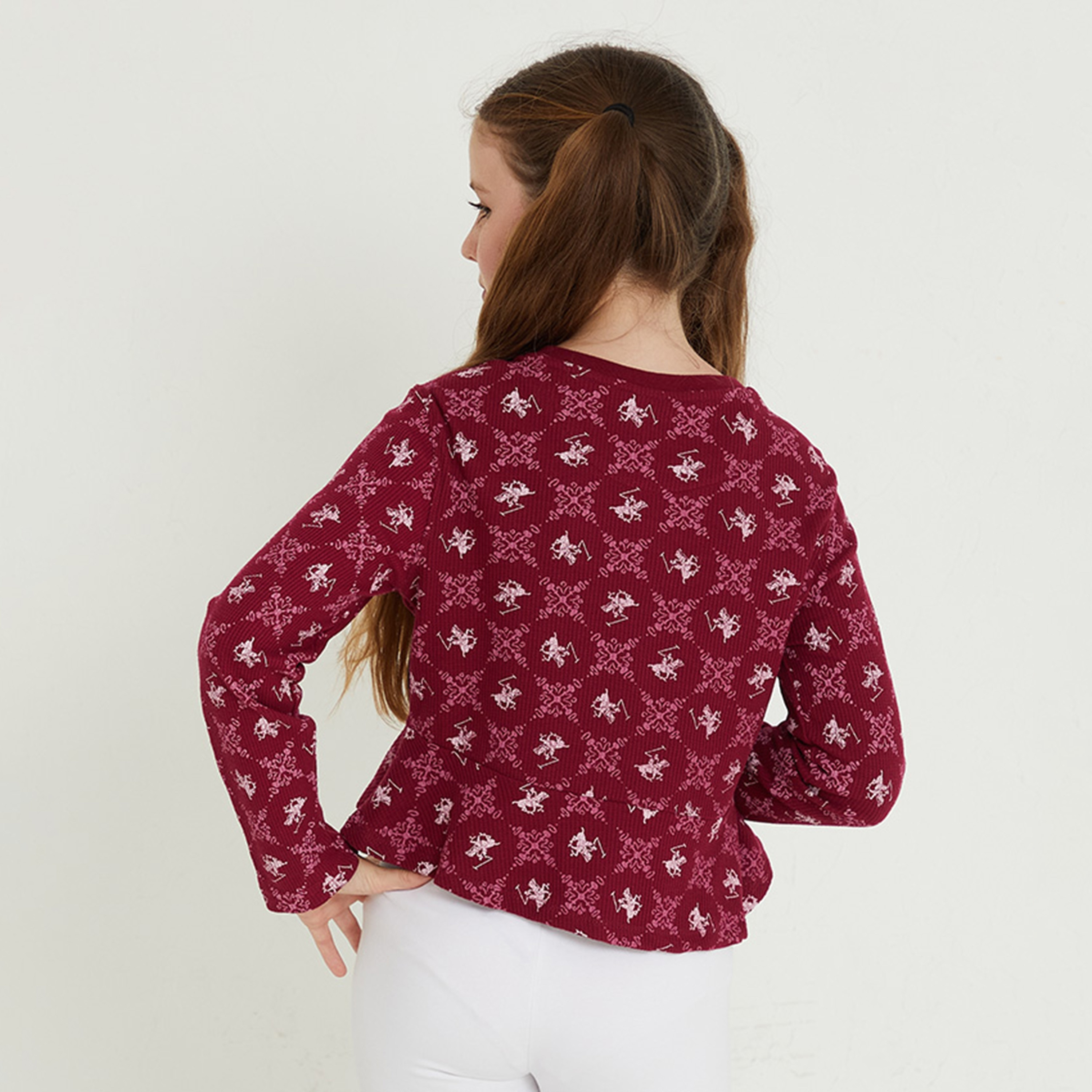 بلوزة بحافة مكشكشة وطبعة من بيفرلي هيلز بولو كلوب-girls-clothing-jumpersandcardigans-image-2