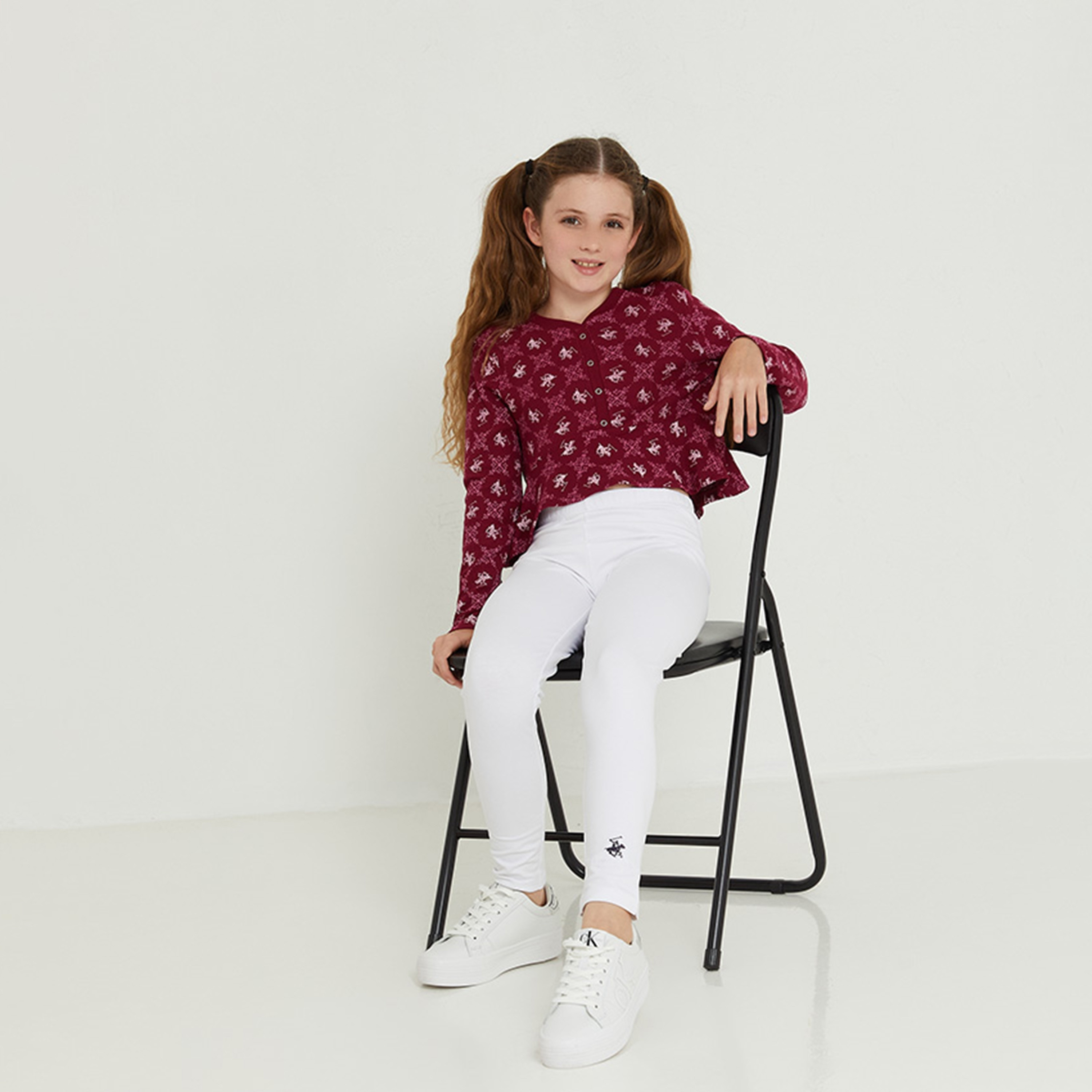 Beverly Hills Polo Club Tile Print Flounce Hem Top-girls-clothing-jumpersandcardigans-image-4