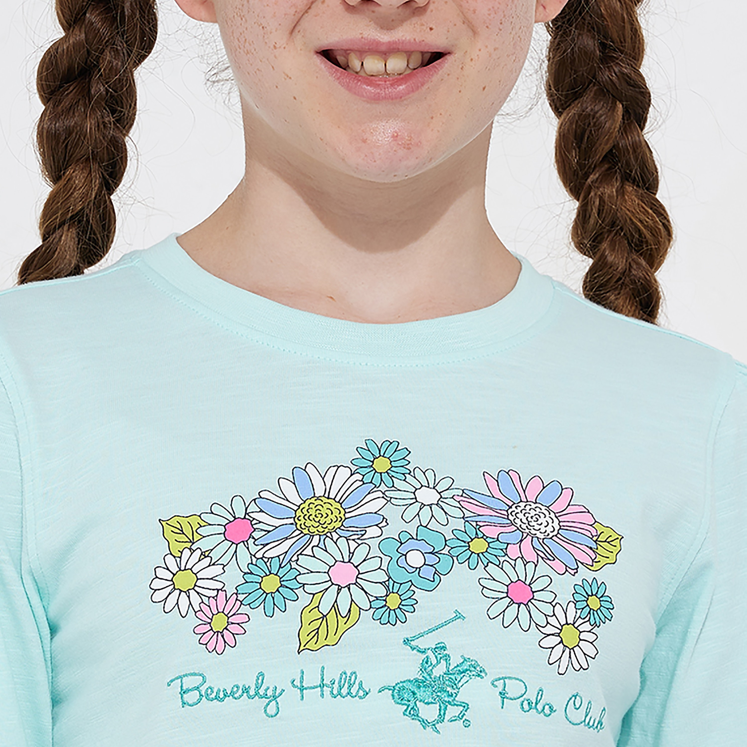 تيشيرت 3/4 أكمام مزين بالشعار من بيفرلي هيلز بولو كلوب-girls-clothing-tshirts-image-3