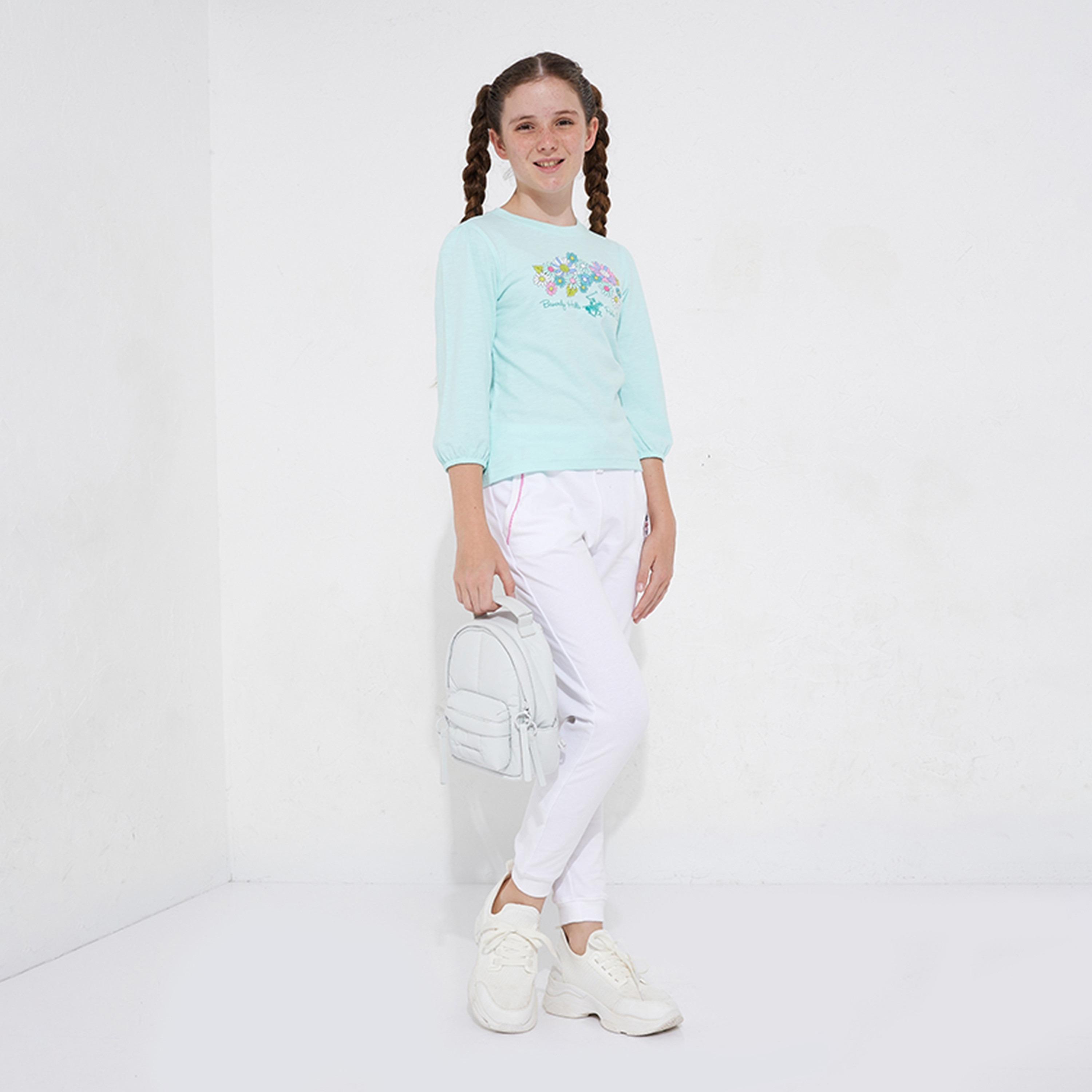 تيشيرت 3/4 أكمام مزين بالشعار من بيفرلي هيلز بولو كلوب-girls-clothing-tshirts-image-4