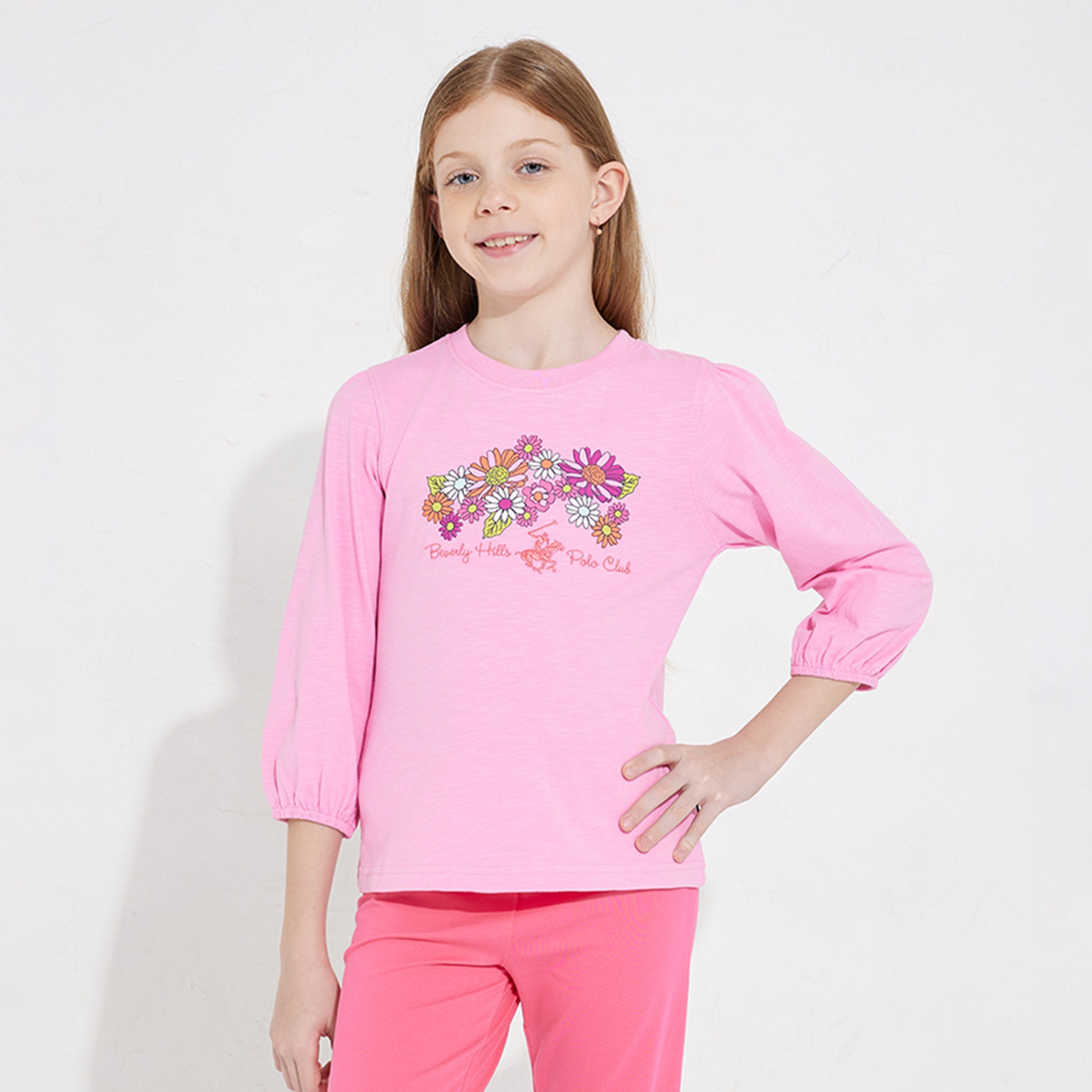 تيشيرت 3/4 أكمام مزين بالشعار من بيفرلي هيلز بولو كلوب-girls-clothing-tshirts-image-5