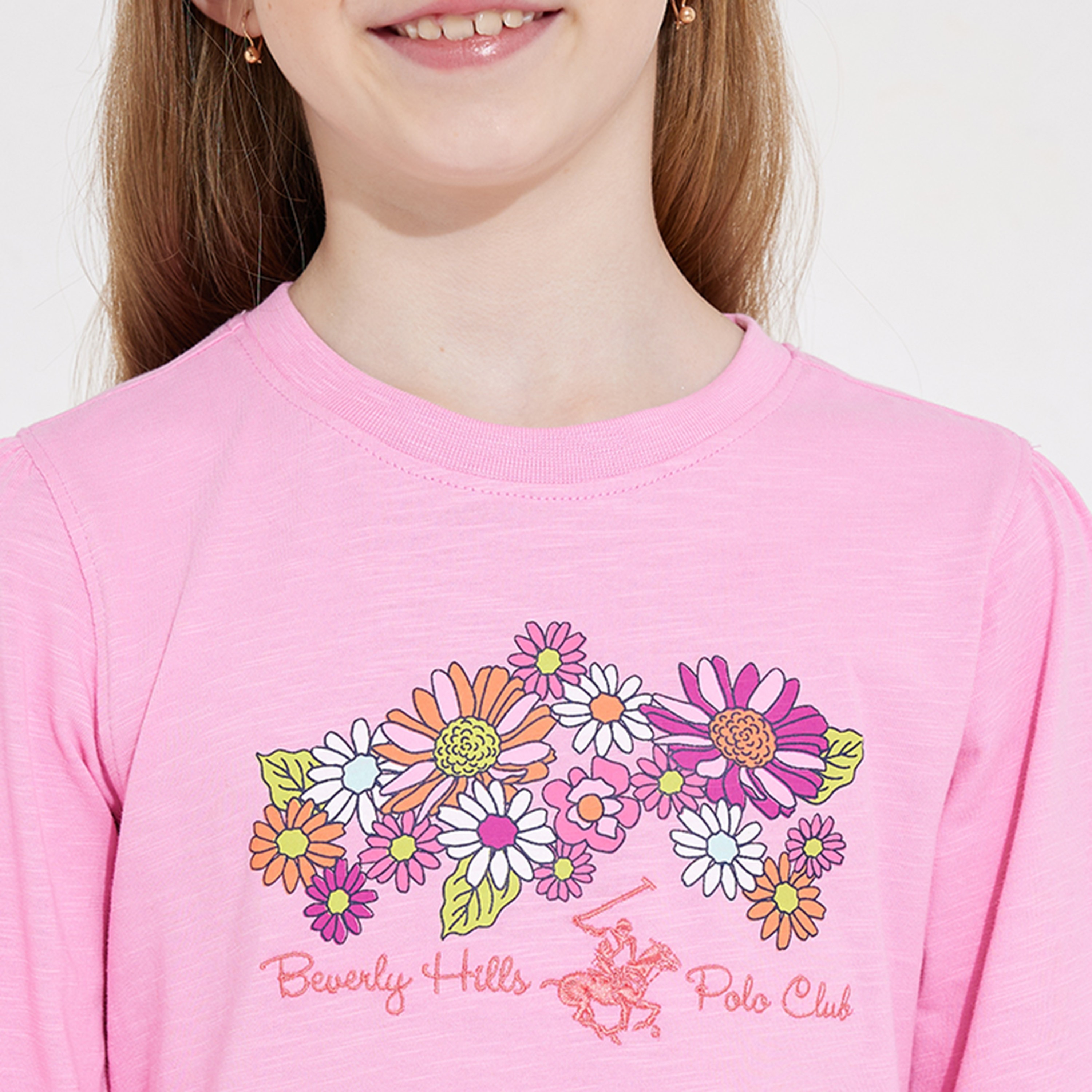 تيشيرت 3/4 أكمام مزين بالشعار من بيفرلي هيلز بولو كلوب-girls-clothing-tshirts-image-7