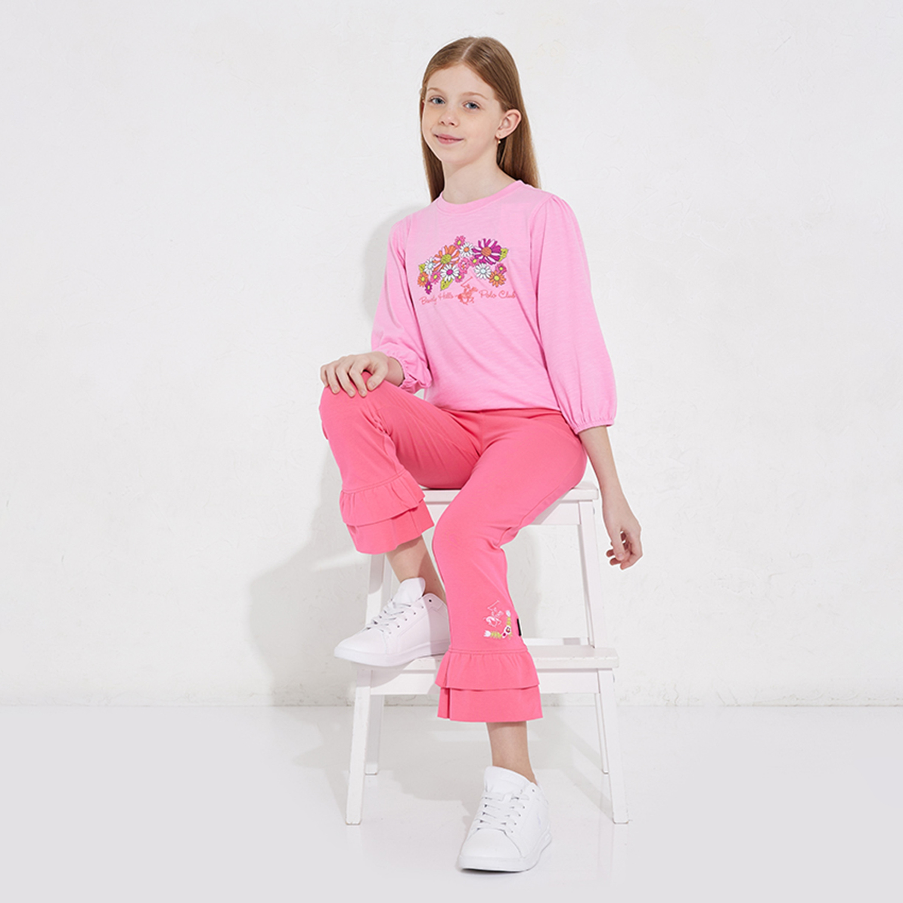 تيشيرت 3/4 أكمام مزين بالشعار من بيفرلي هيلز بولو كلوب-girls-clothing-tshirts-image-8