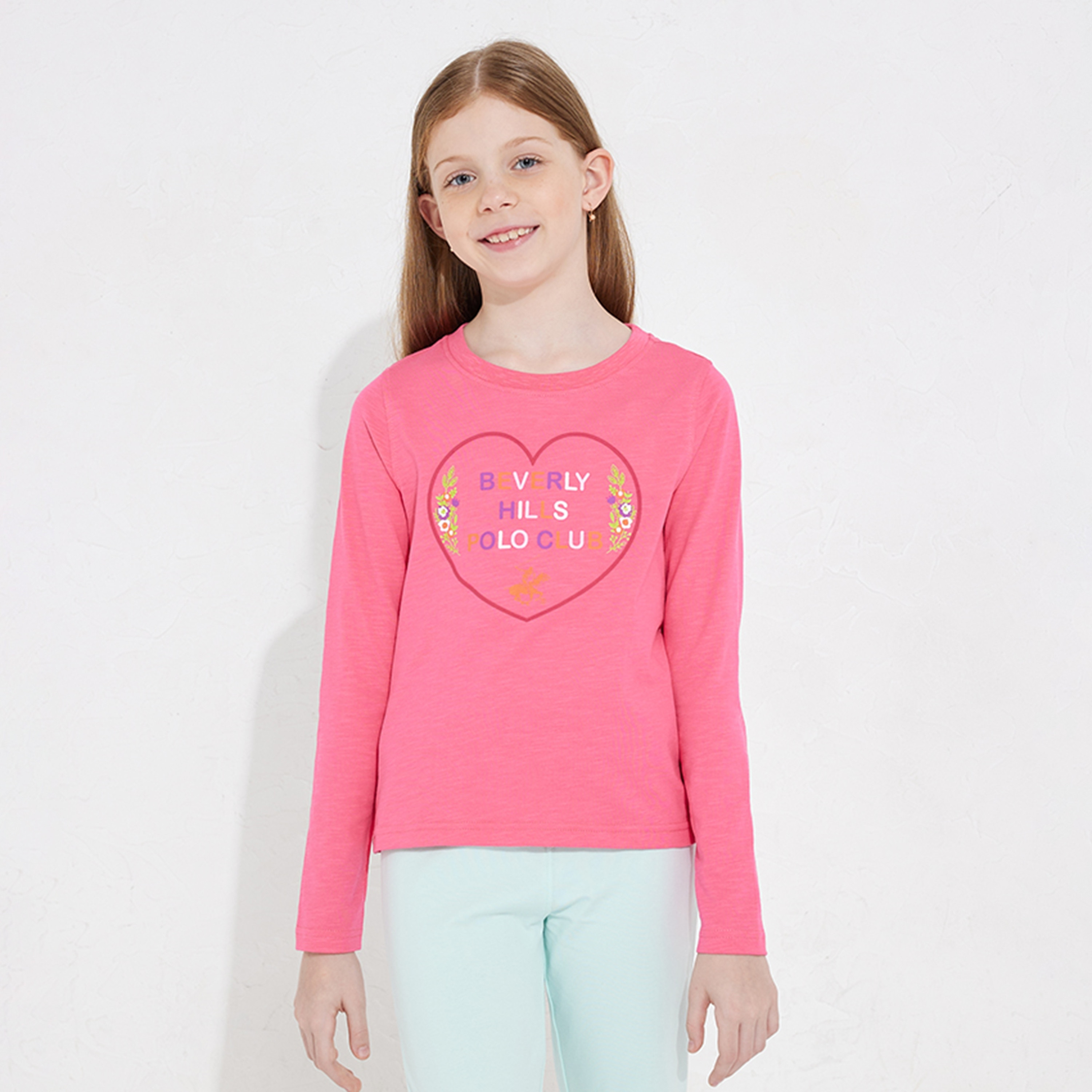 تيشيرت بأكمام طويلة بطبعة من بيفرلي هيلز بولو كلوب-girls-clothing-tshirts-image-1