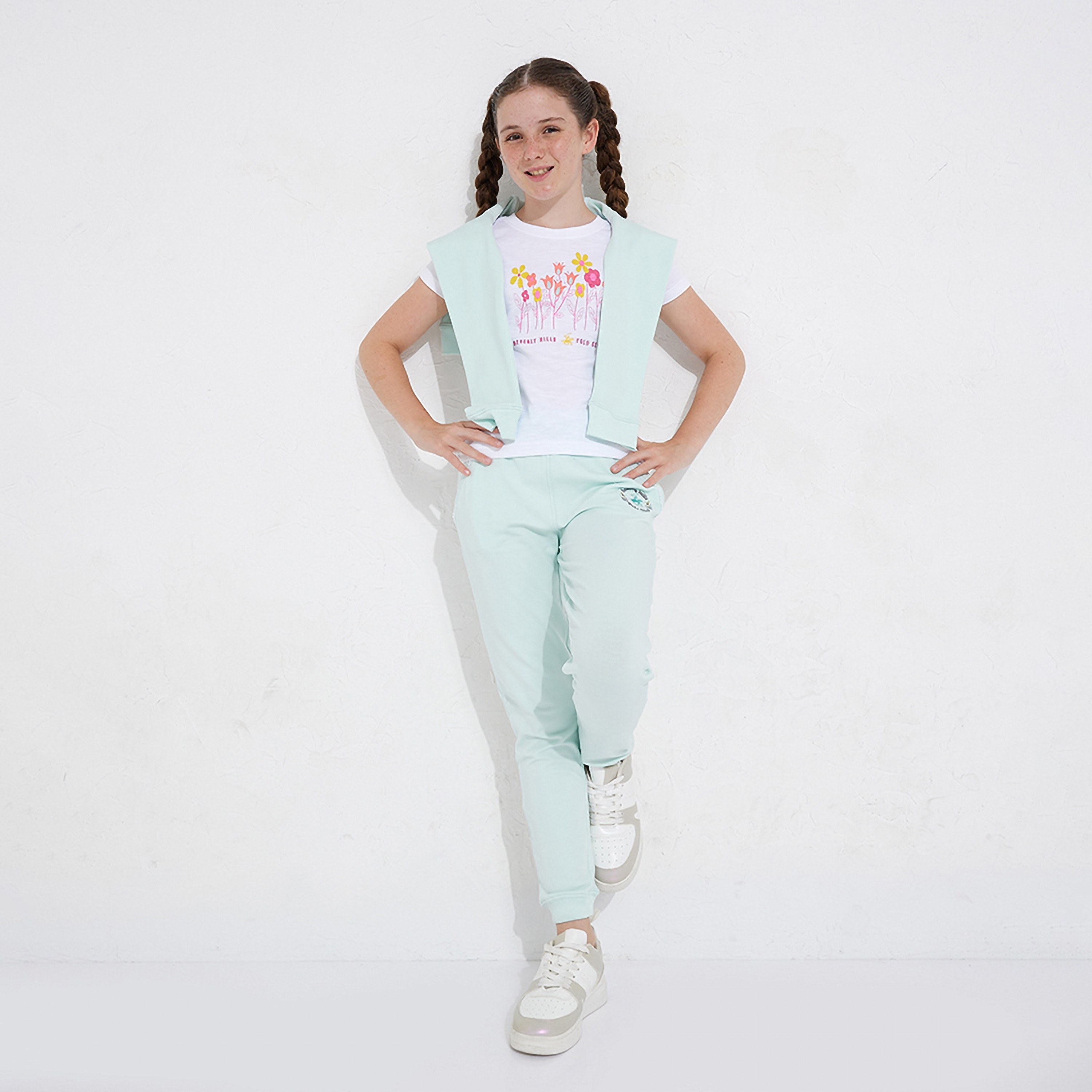 تيشيرت بأكمام قصيرة وطبعة زهور من بيفرلي هيلز بولو كلوب-girls-clothing-tshirts-image-8