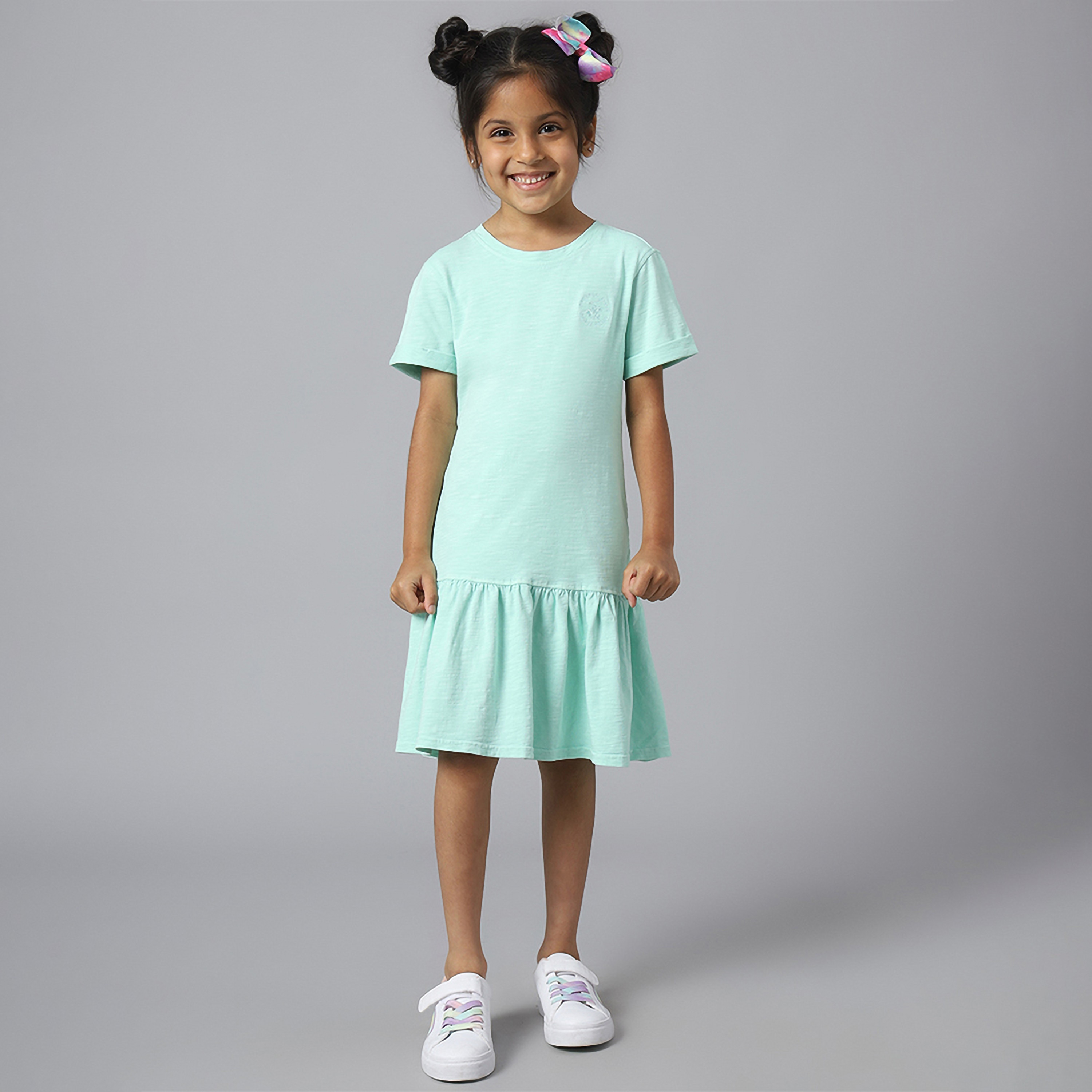 فستان سادة بأكمام قصيرة من بيفرلي هيلز بولو كلوب-girls-clothing-dressesandjumpsuits-image-1