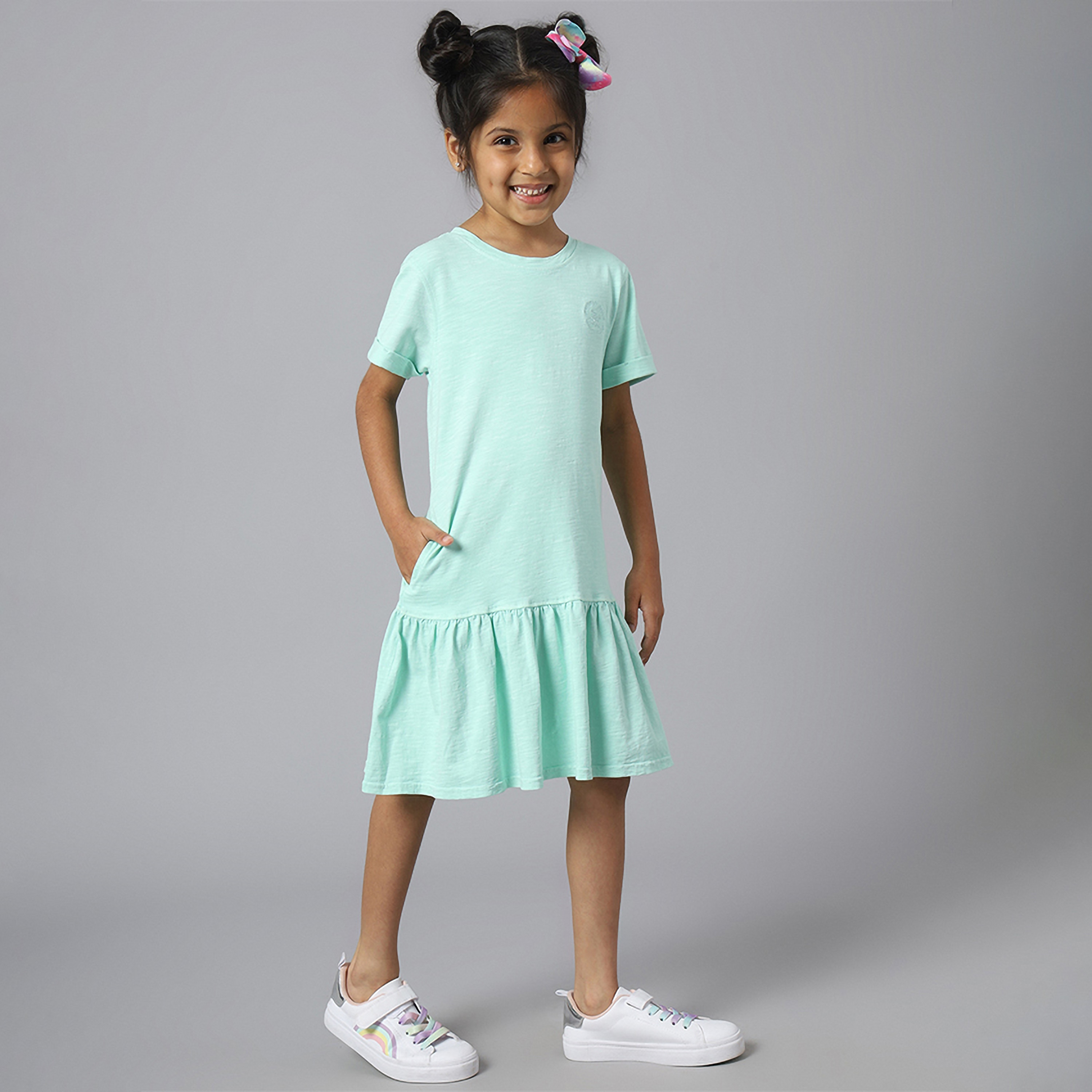 فستان سادة بأكمام قصيرة من بيفرلي هيلز بولو كلوب-girls-clothing-dressesandjumpsuits-image-3