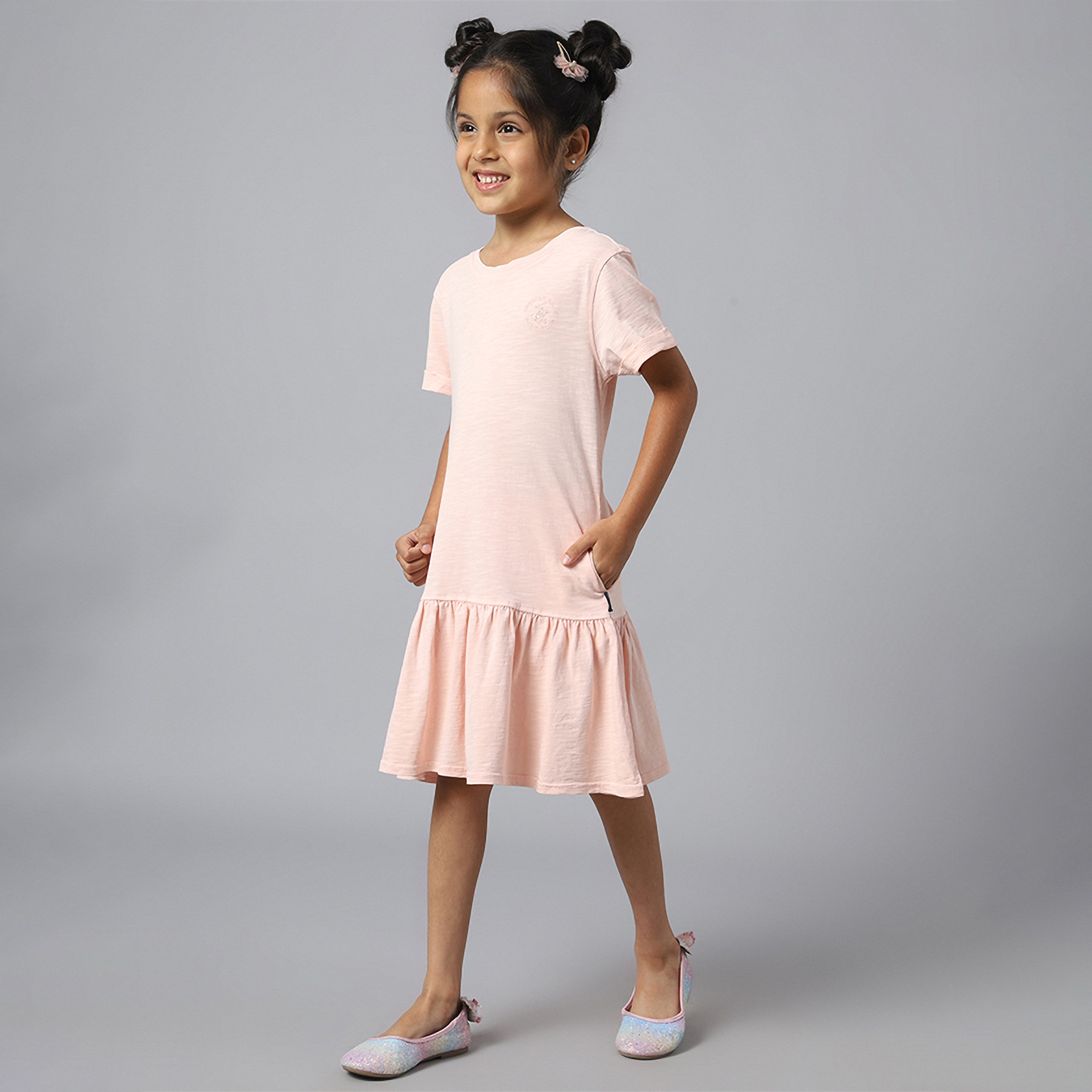 فستان سادة بأكمام قصيرة من بيفرلي هيلز بولو كلوب-girls-clothing-dressesandjumpsuits-image-6