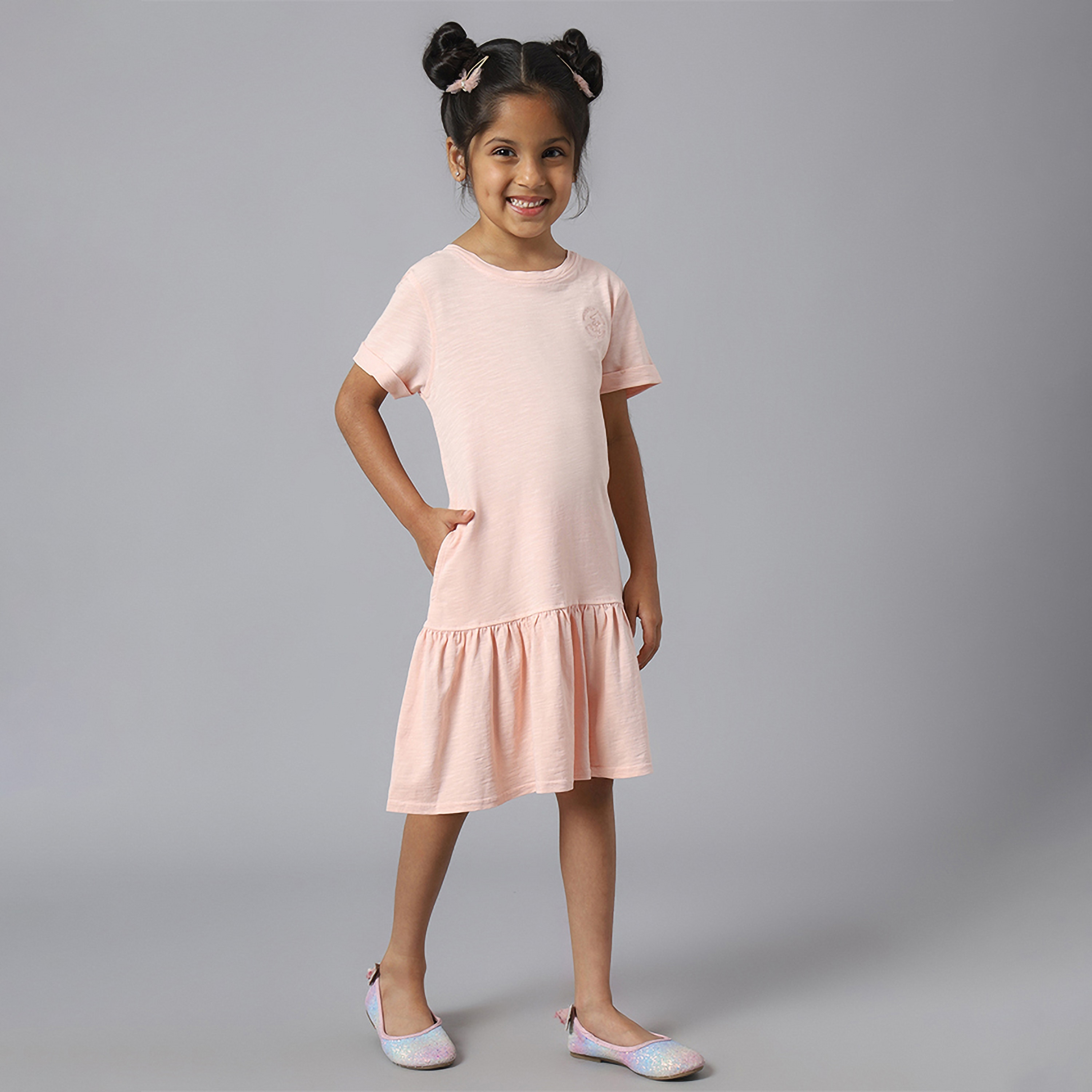فستان سادة بأكمام قصيرة من بيفرلي هيلز بولو كلوب-girls-clothing-dressesandjumpsuits-image-7