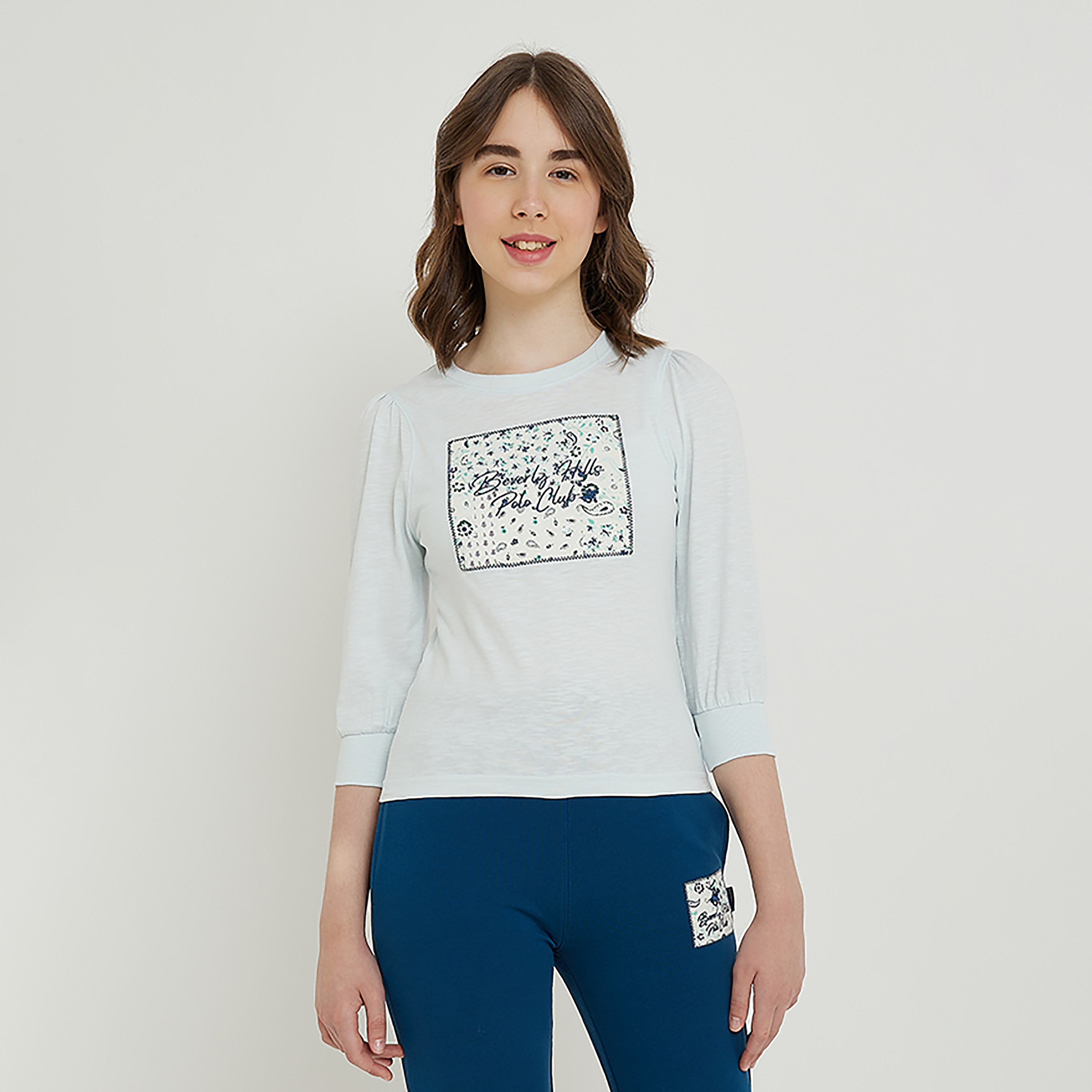 تي شيرت بولو محبوك مطبوع من بيفيرلي هيلز بولو كلوب-girls-clothing-tshirts-image-1