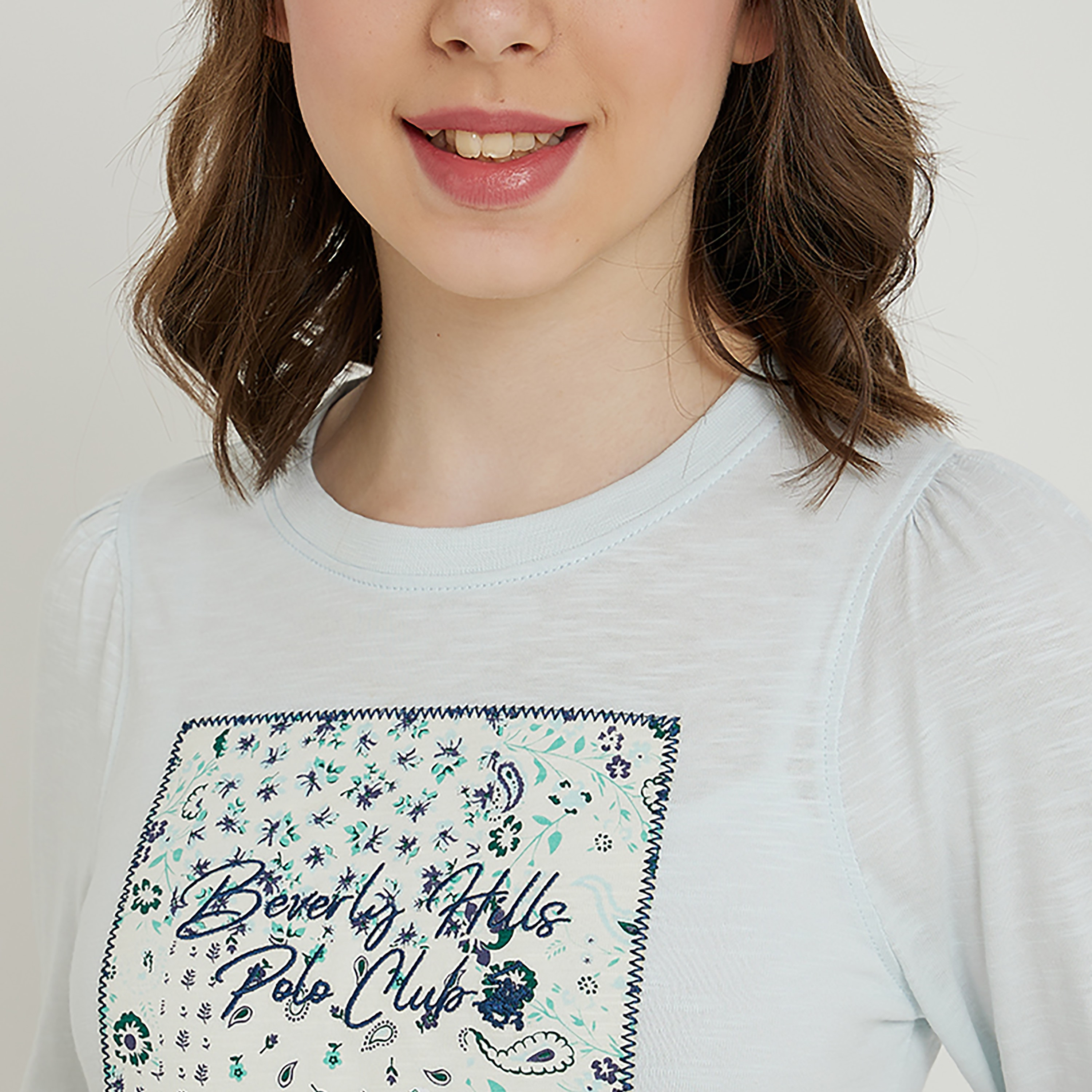 تي شيرت بولو محبوك مطبوع من بيفيرلي هيلز بولو كلوب-girls-clothing-tshirts-image-3