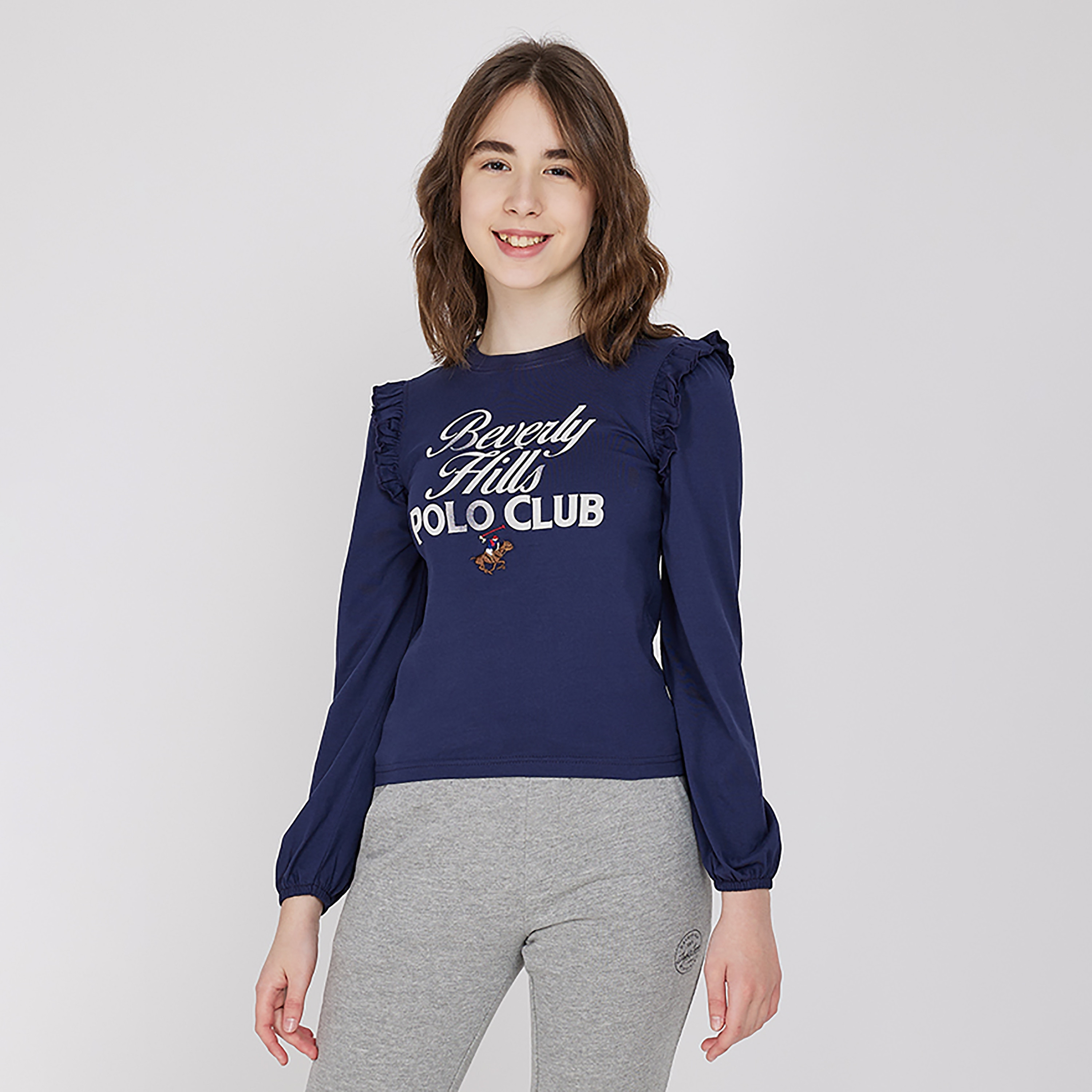 تي شيرت بولو محبوك مطبوع من بيفيرلي هيلز بولو كلوب-girls-clothing-tshirts-image-1