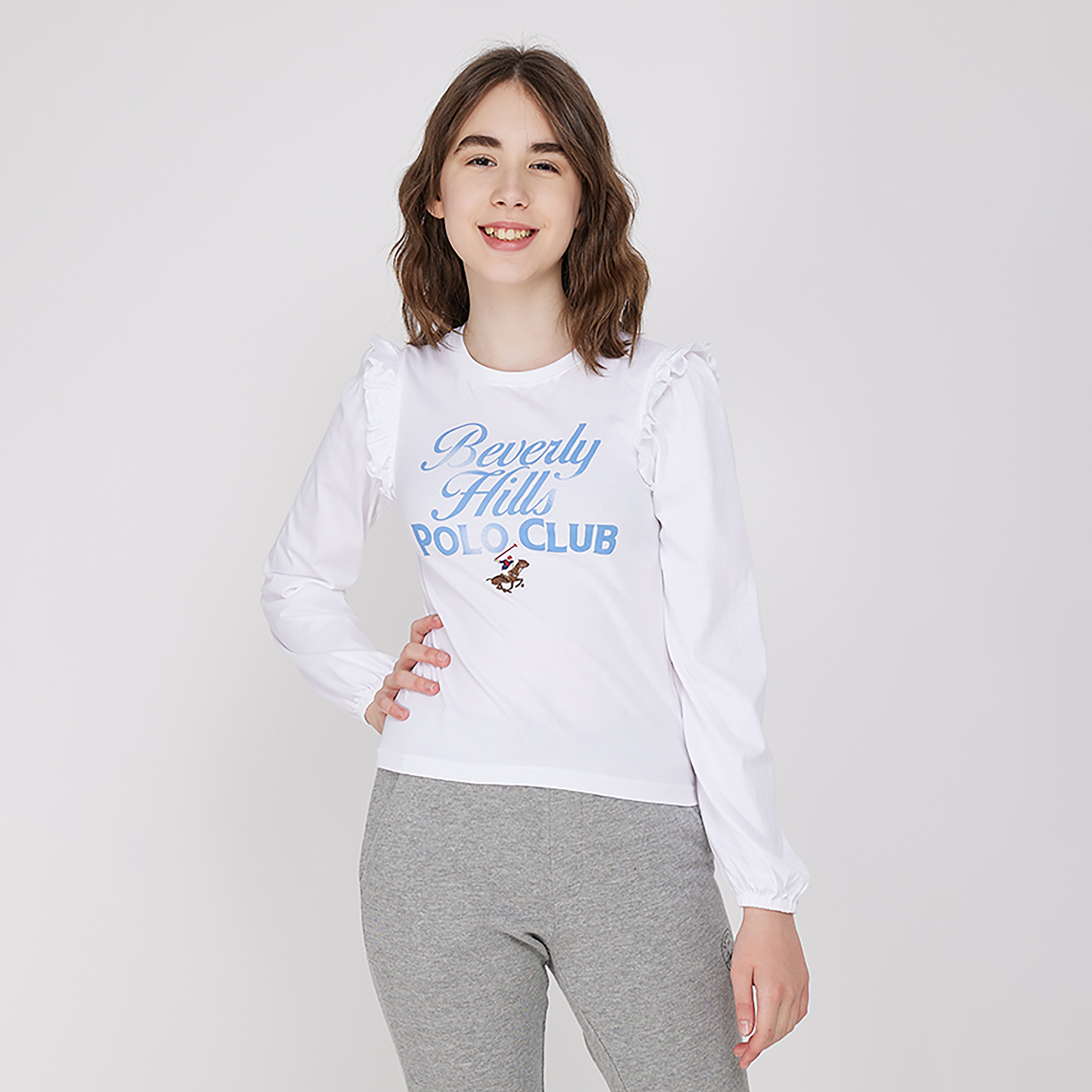 تي شيرت بولو محبوك مطبوع من بيفيرلي هيلز بولو كلوب-girls-clothing-tshirts-image-5