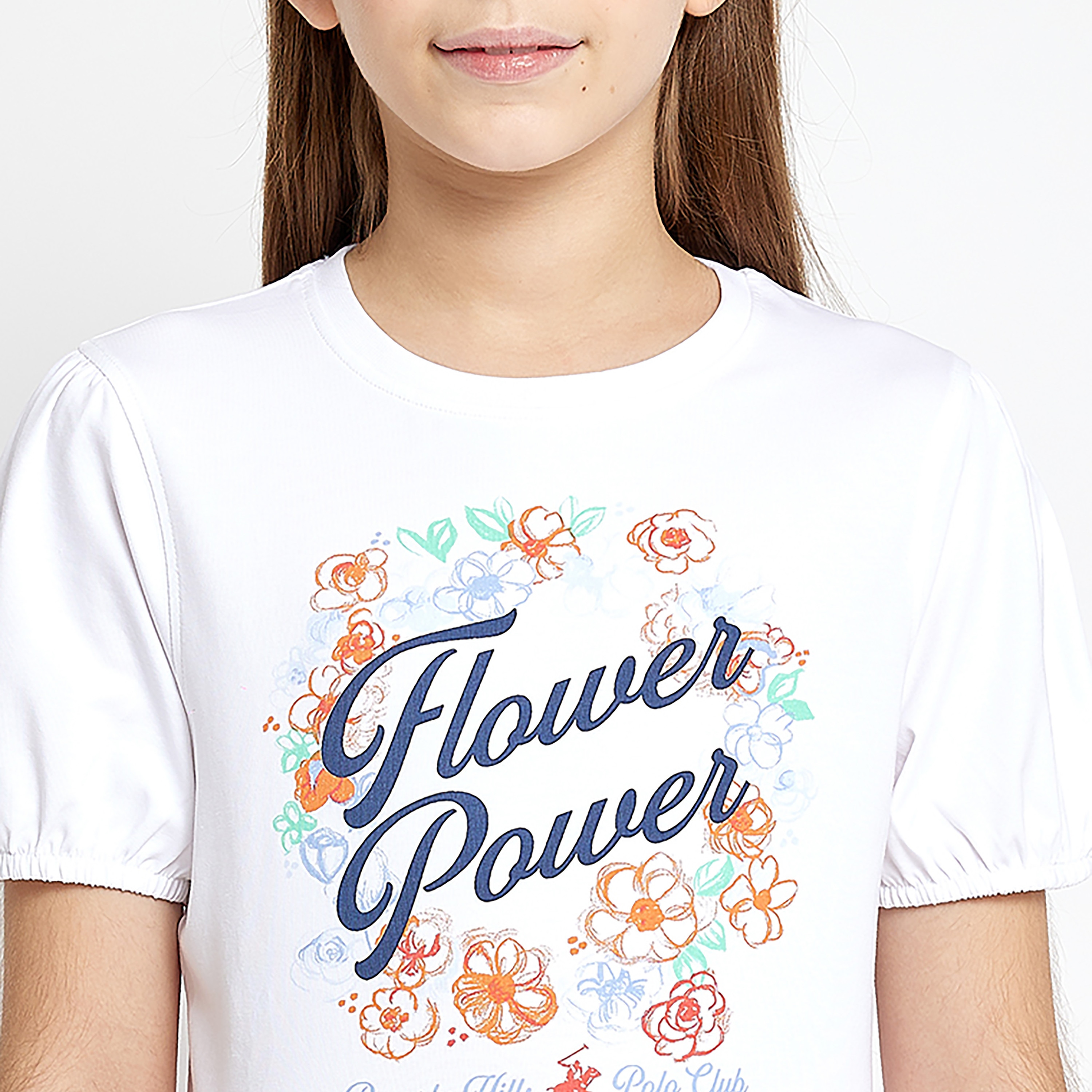 تيشيرت بأكمام قصيرة وطبعة زهور من بيفرلي هيلز بولو كلوب-girls-clothing-tshirts-image-7