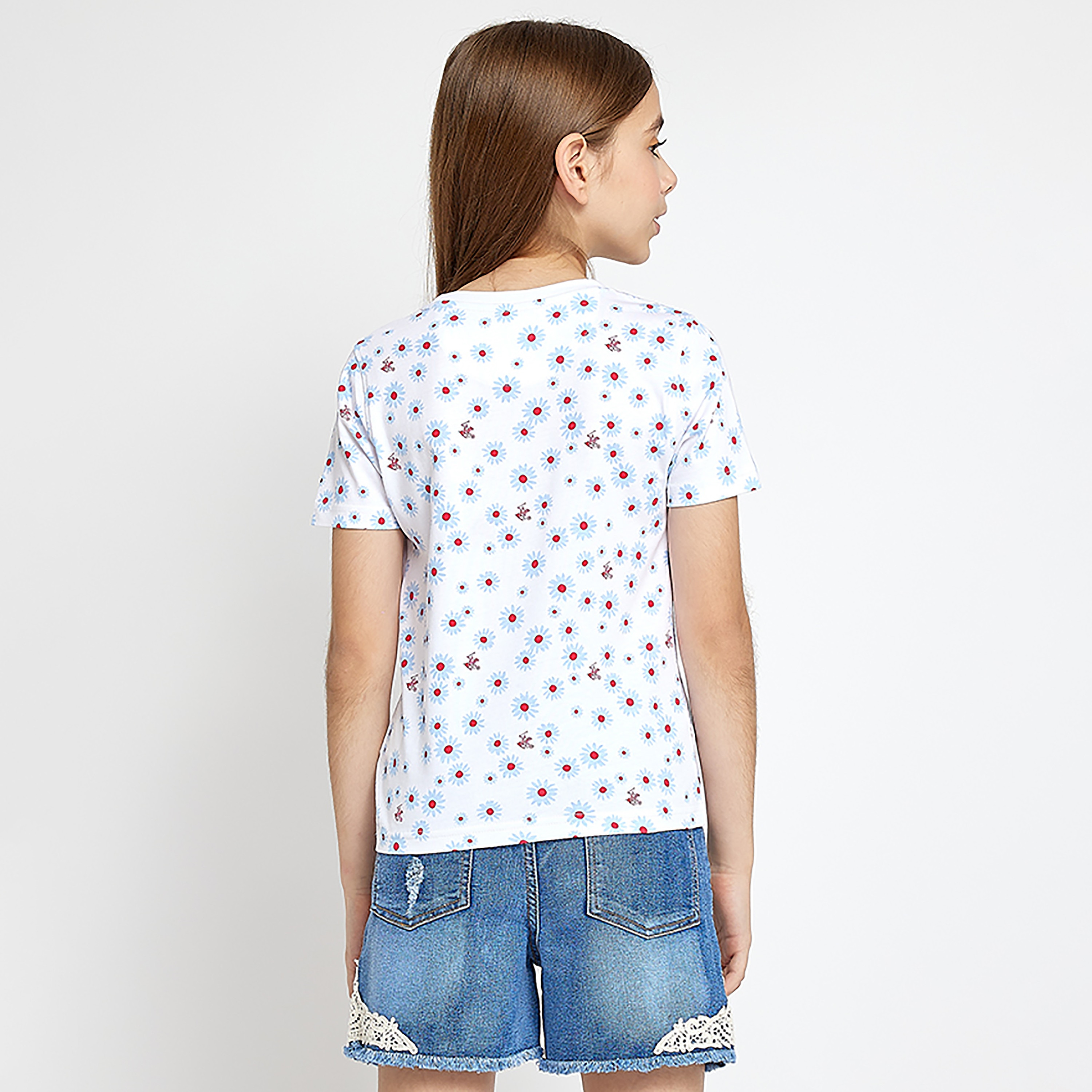 Beverly Hills Polo Club Floral Printed Short Sleeves T-Shirt-girls-clothing-tshirts-image-2