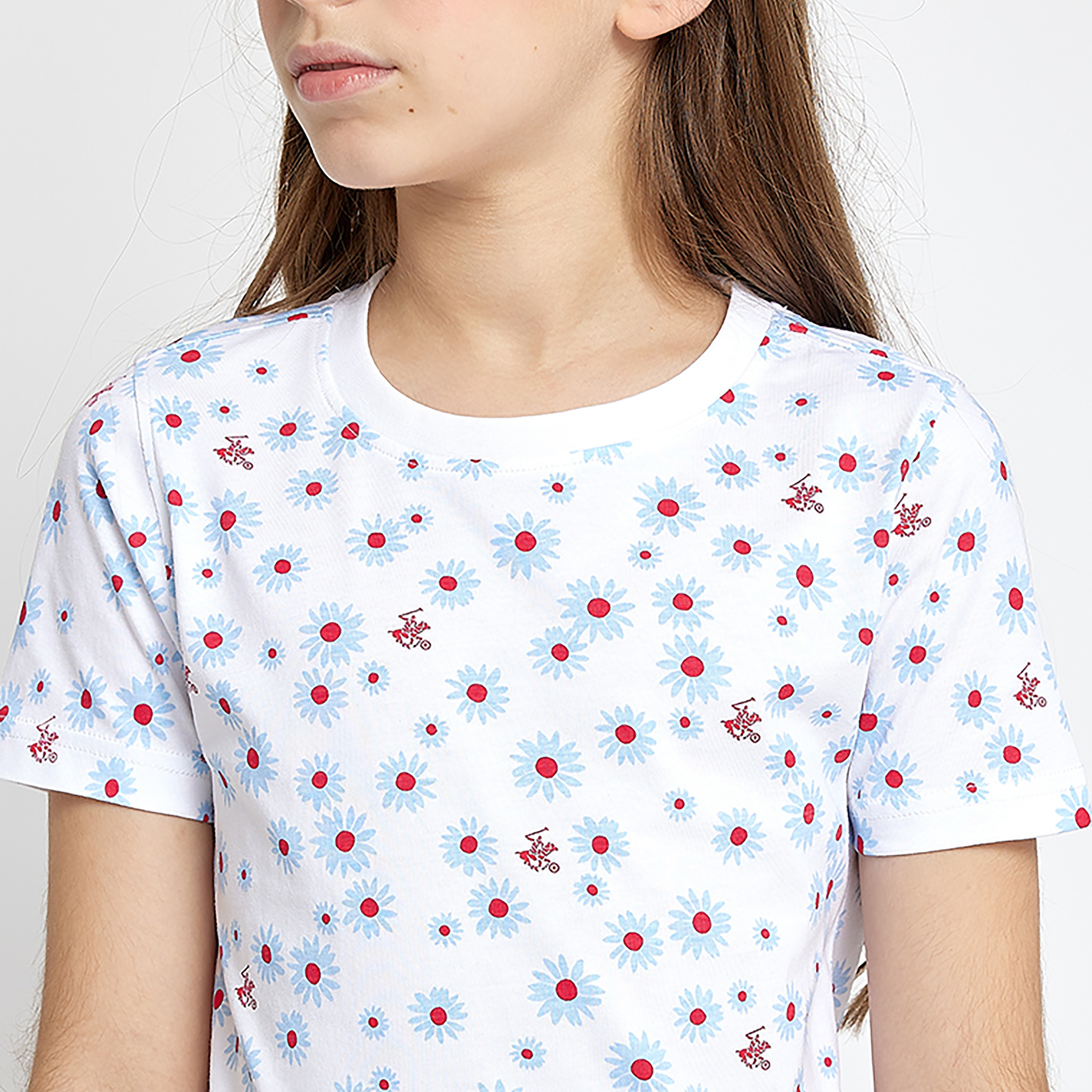 بأكمام قصيرة وطبعة زهور من بيفرلي هيلز بولو كلوب-girls-clothing-tshirts-image-7
