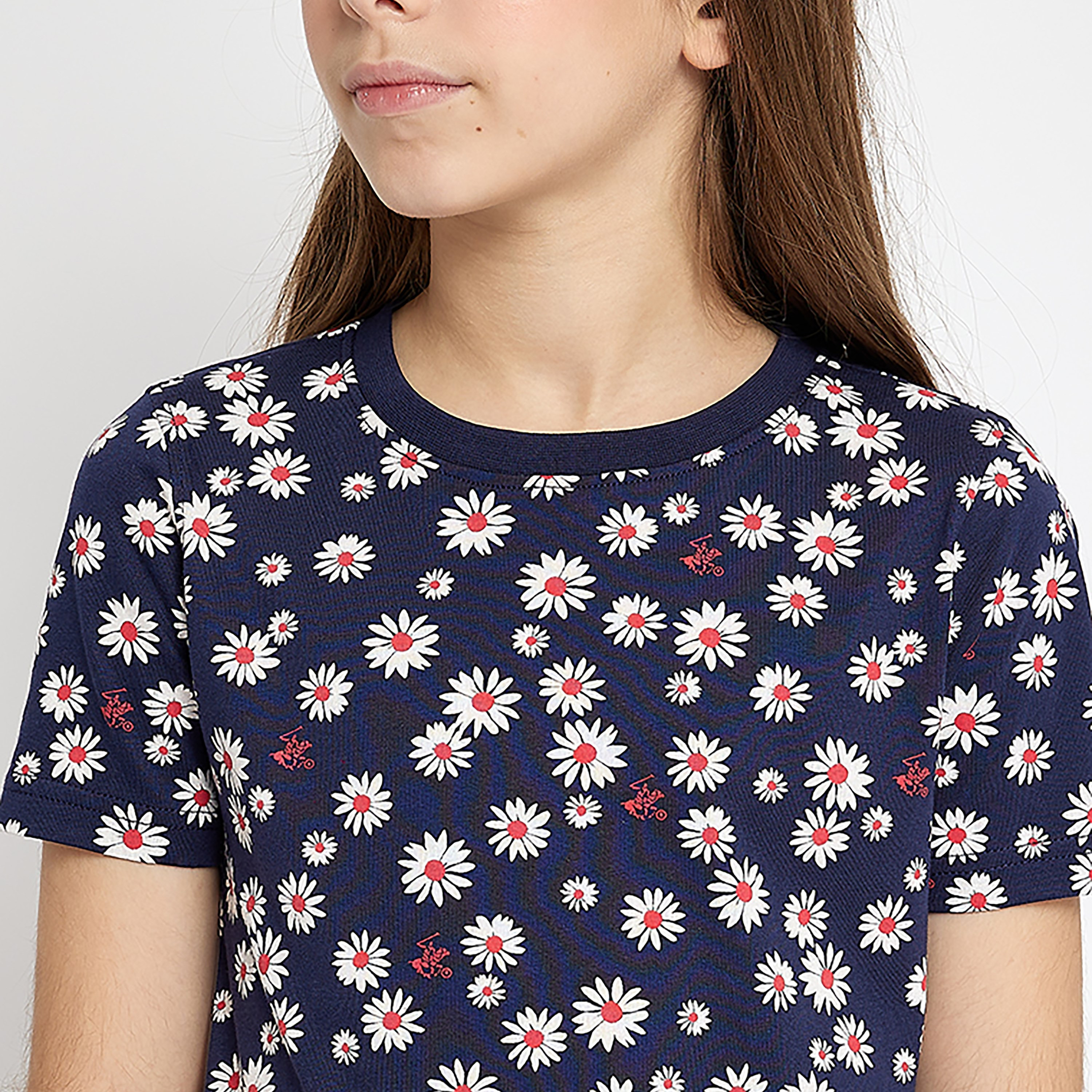 بأكمام قصيرة وطبعة زهور من بيفرلي هيلز بولو كلوب-girls-clothing-tshirts-image-4