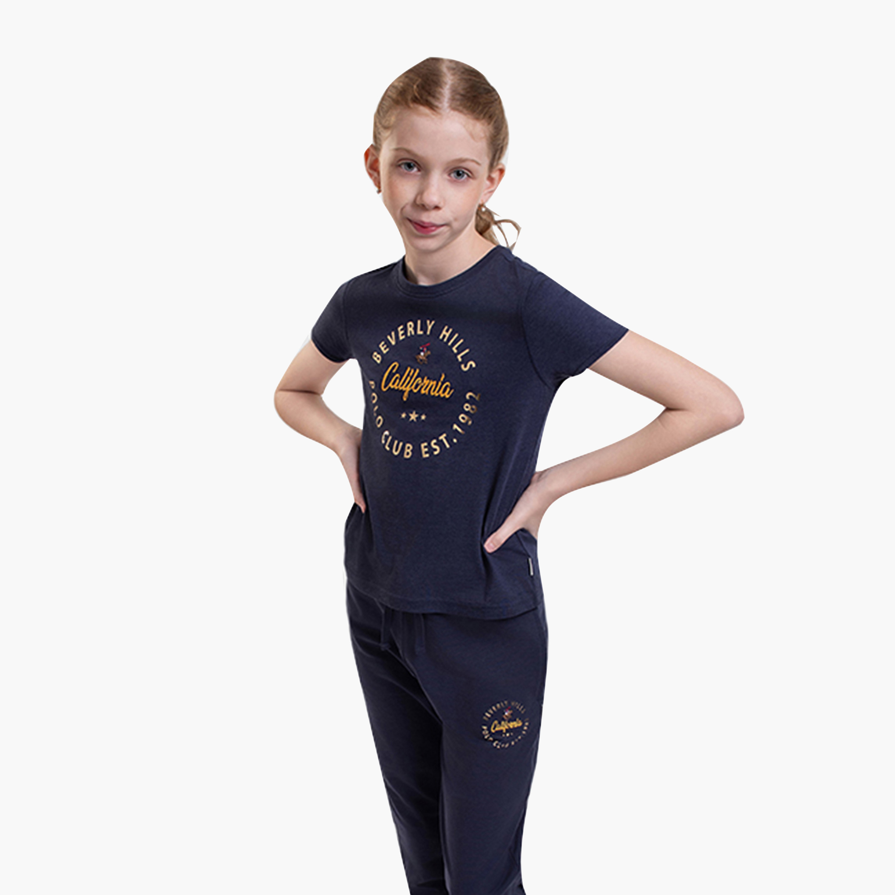 Beverly Hills Polo Club Embroidered Cotton Short Sleeves T-Shirt-girls-clothing-tshirts-image-1