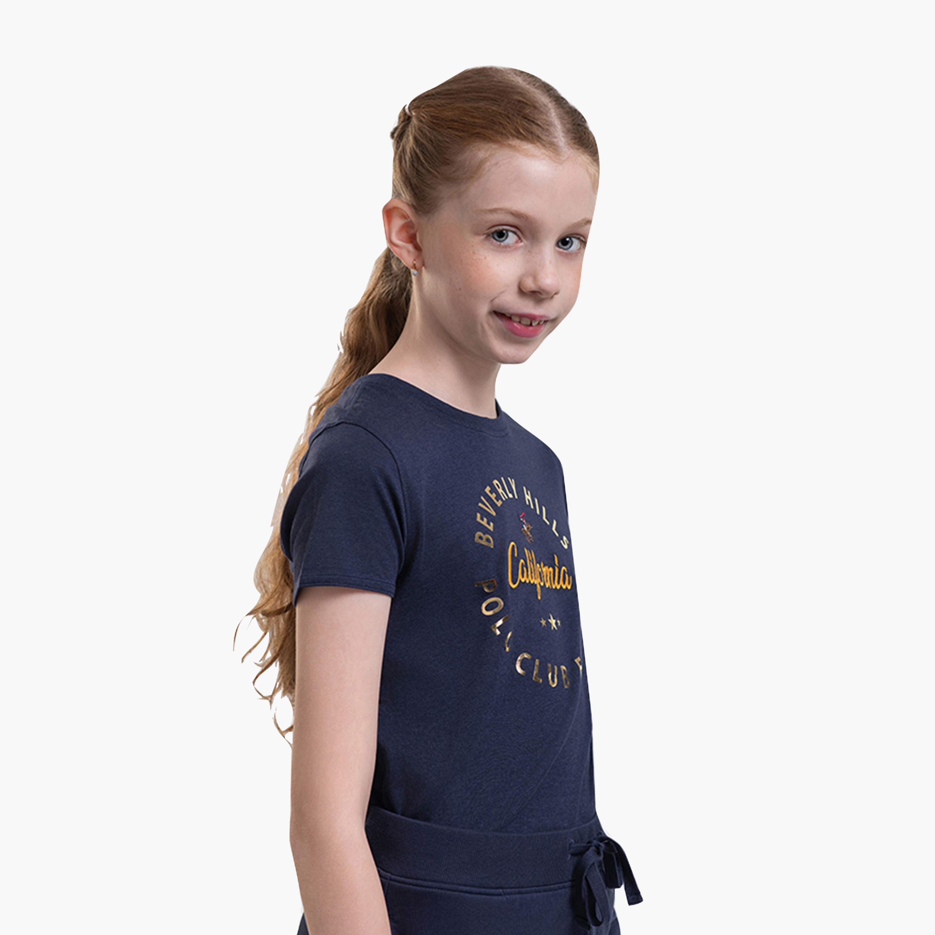 تي شيرت قطني بأكمام قصيرة مطرز من بيفرلي هيلز بولو كلوب-girls-clothing-tshirts-image-4