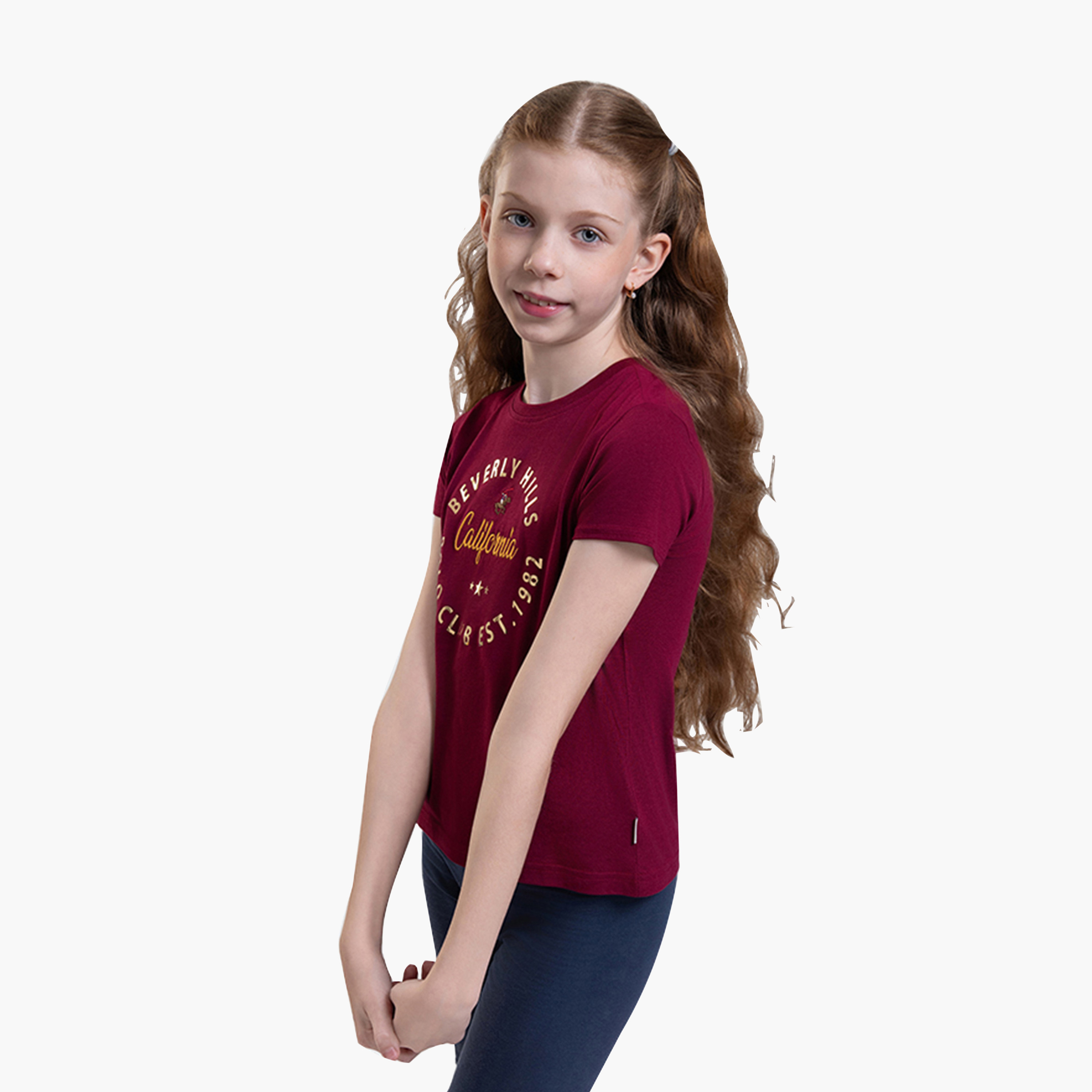 Beverly Hills Polo Club Embroidered Cotton Short Sleeves T-Shirt-girls-clothing-tshirts-image-3