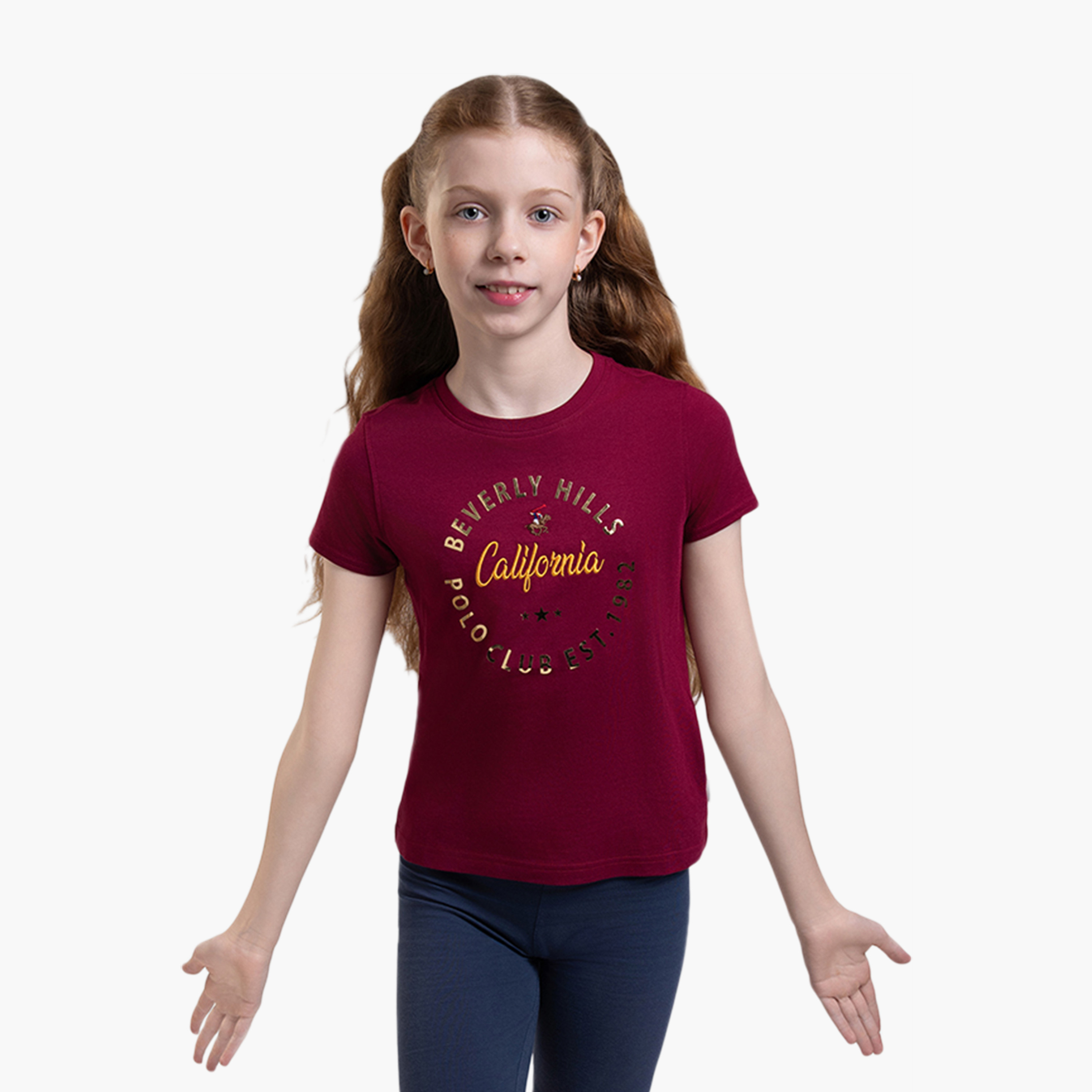تيشيرت قطني مطبوع من بيفرلي هيلز بولو كلوب-girls-clothing-tshirts-image-1