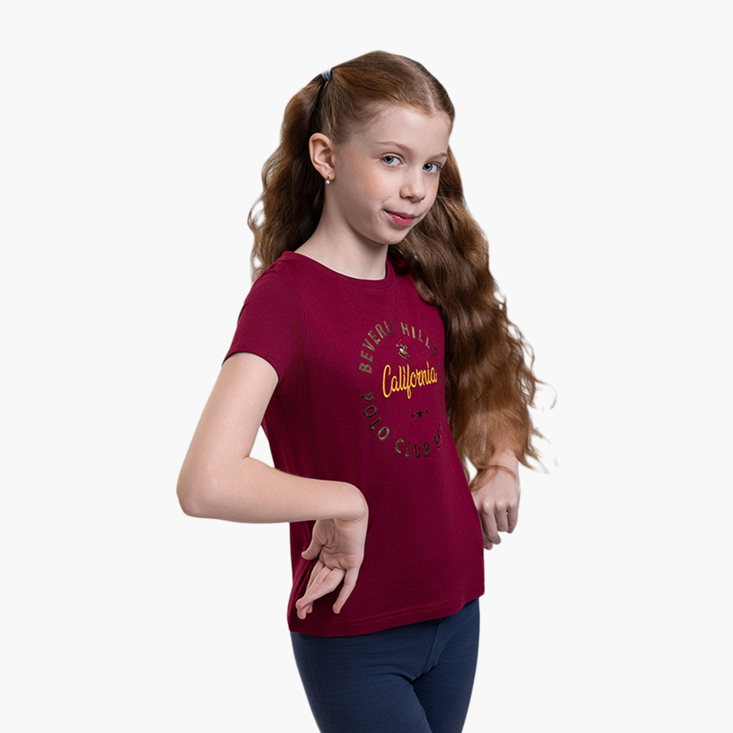 تيشيرت قطني مطبوع من بيفرلي هيلز بولو كلوب-girls-clothing-tshirts-image-3