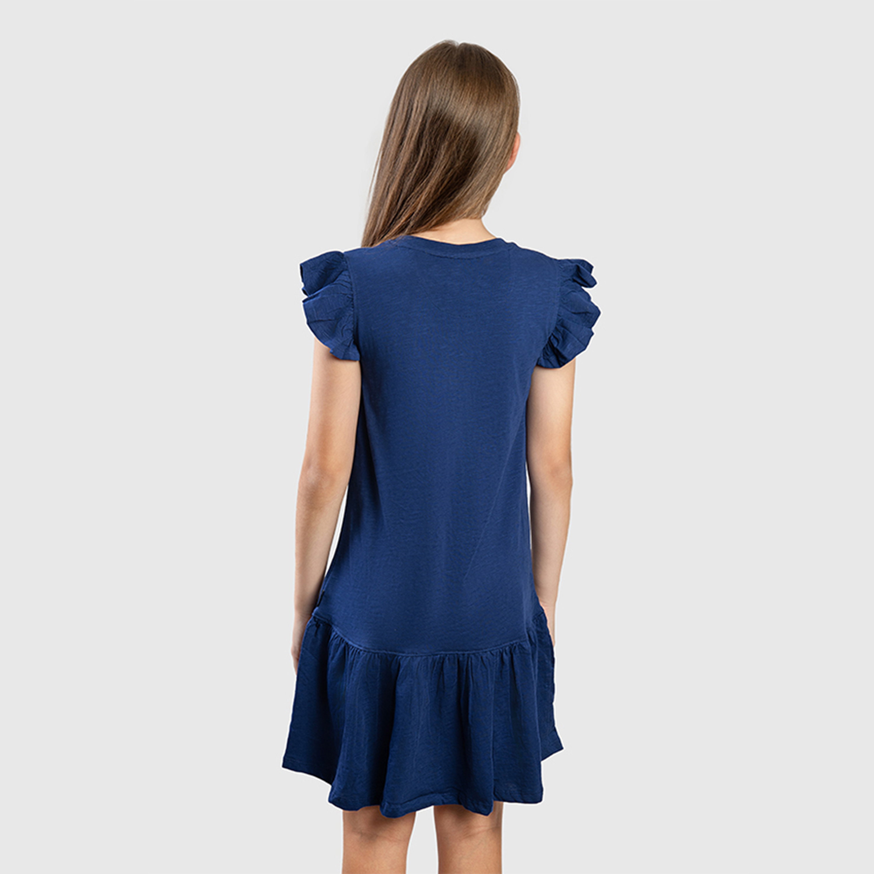 Beverly Hills Polo Club Cotton Solid Mini Dress-girls-clothing-dressesandjumpsuits-image-4