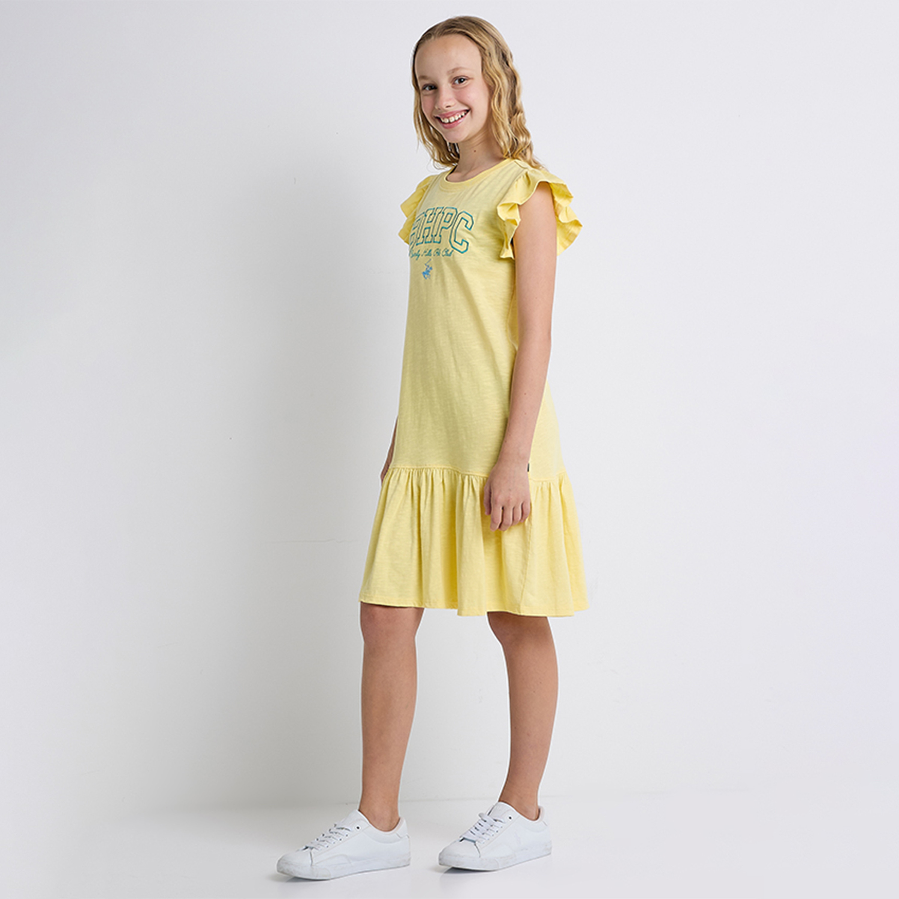 فستان ميدي سادة من القطن من بيفرلي هيلز بولو كلوب-girls-clothing-dressesandjumpsuits-image-2