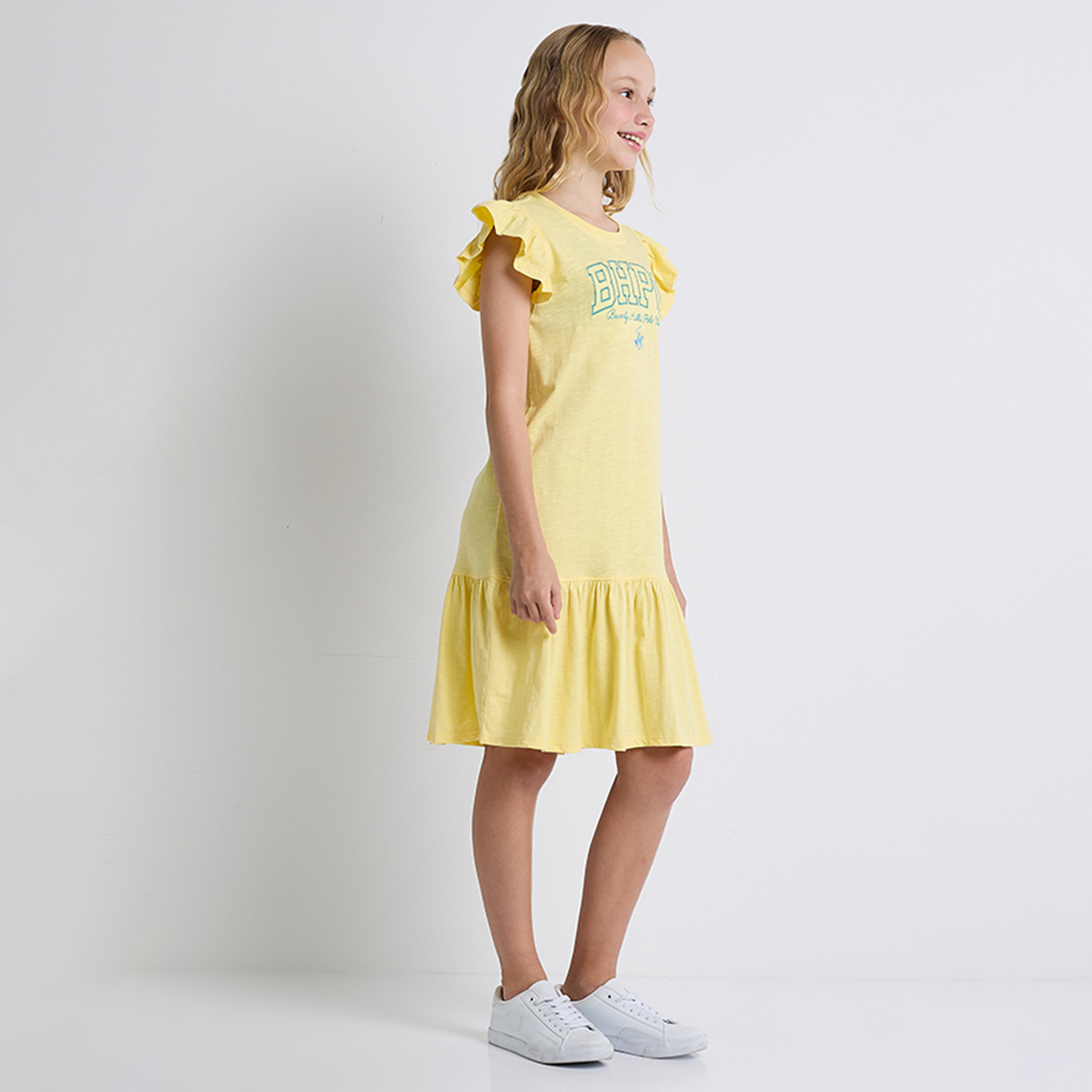 فستان ميدي سادة من القطن من بيفرلي هيلز بولو كلوب-girls-clothing-dressesandjumpsuits-image-3