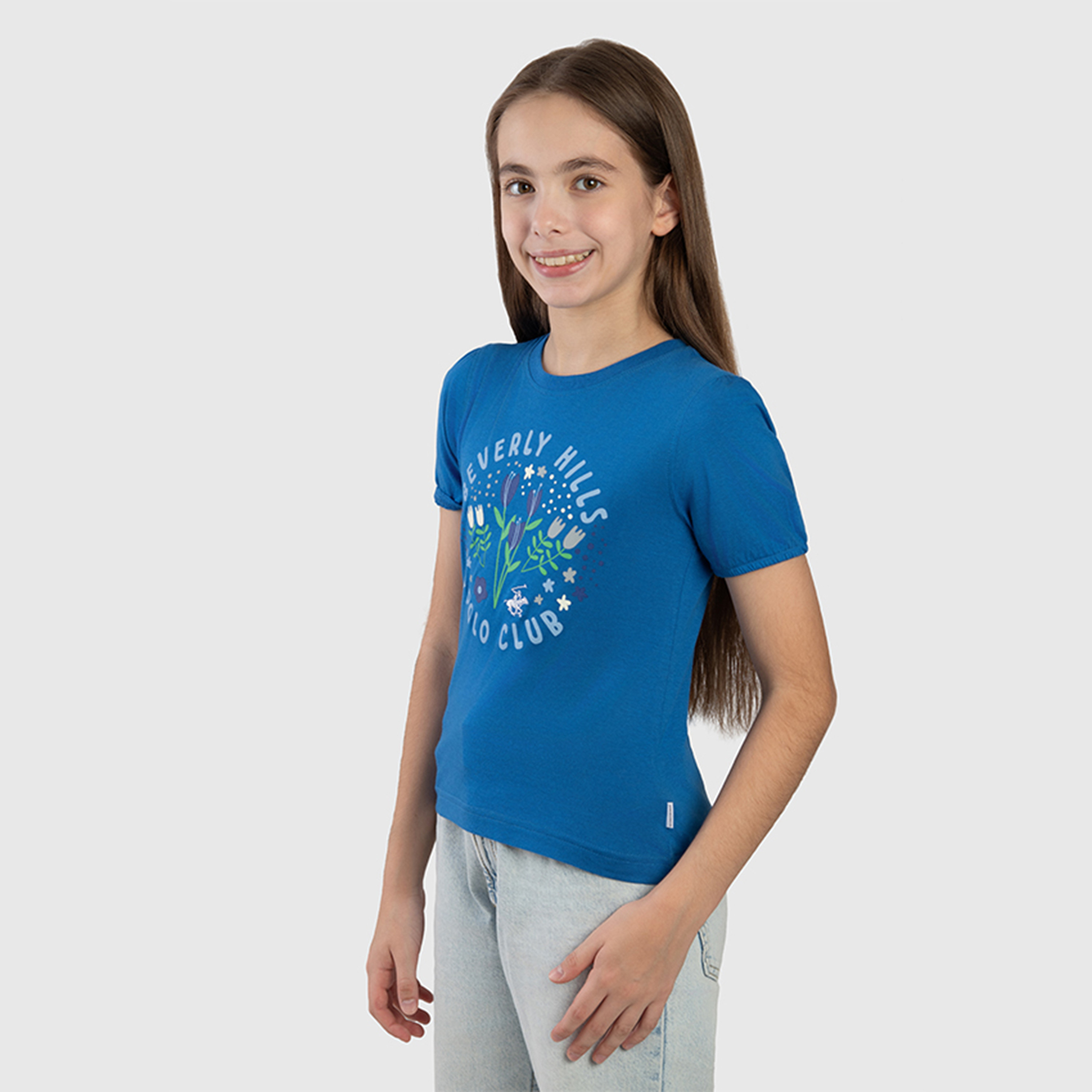 Beverly Hills Polo Club Cotton Logo Detail Round Neck T-Shirt-girls-clothing-tshirts-image-2