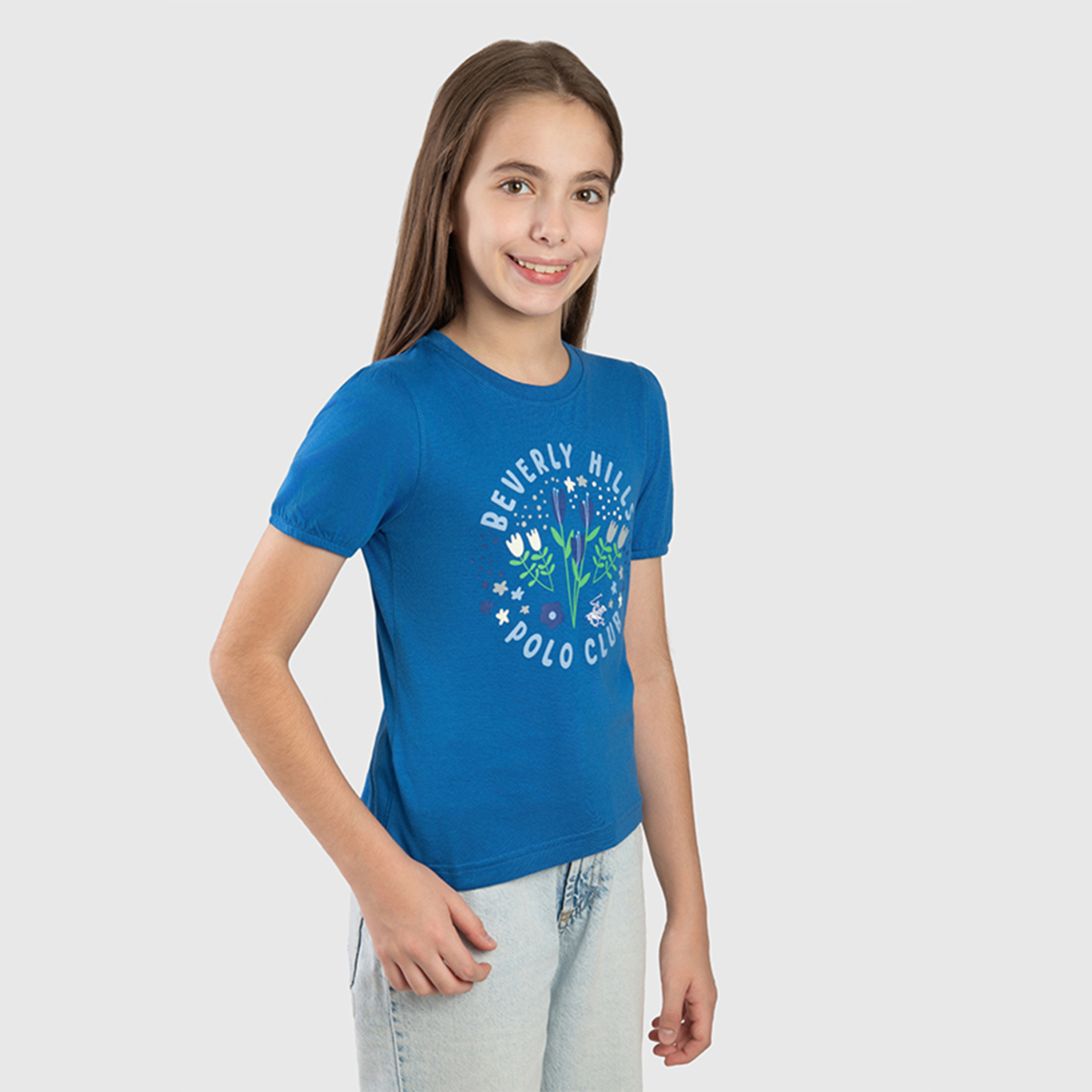 Beverly Hills Polo Club Cotton Logo Detail Round Neck T-Shirt-girls-clothing-tshirts-image-3