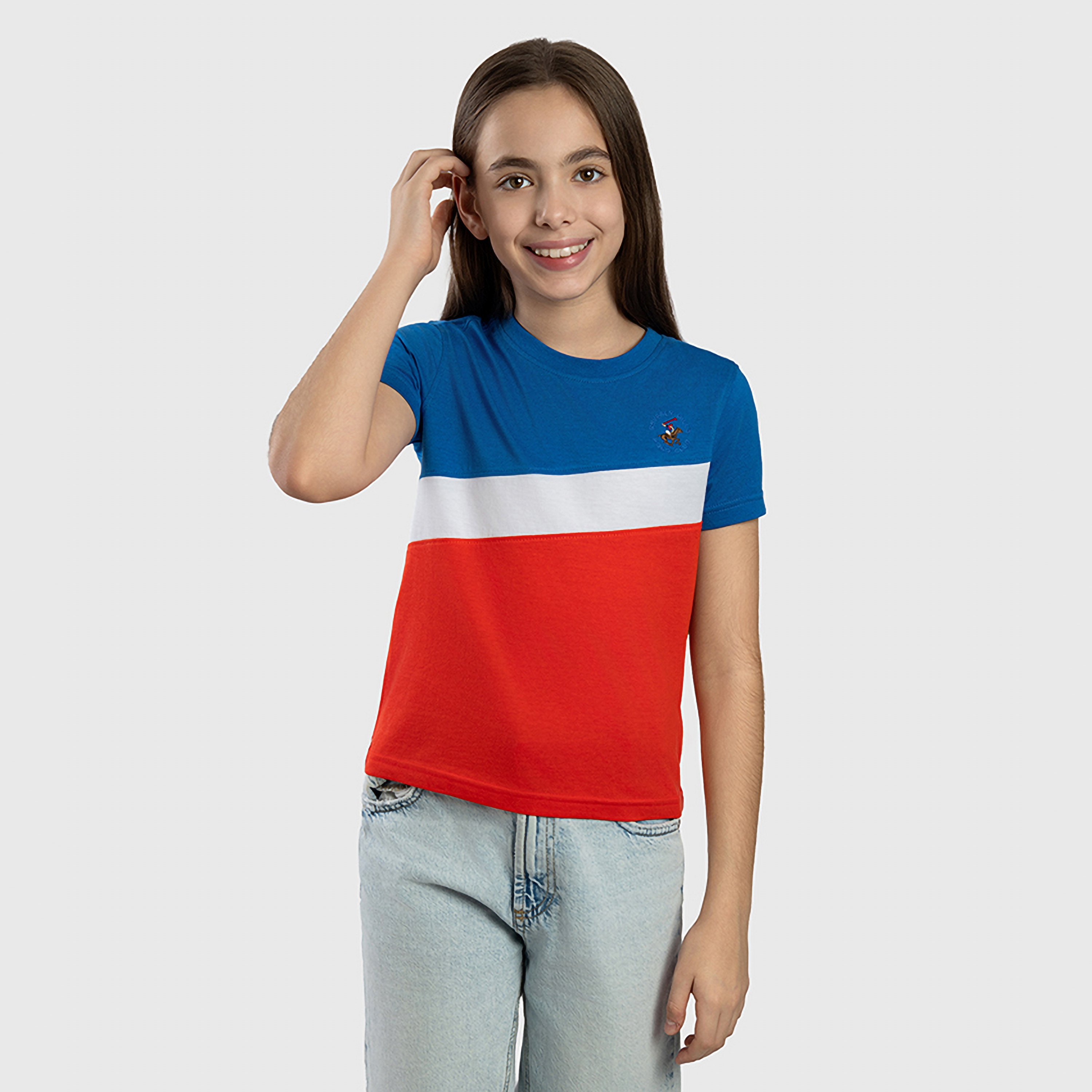 Beverly Hills Polo Club Colour Blocked Short Sleeves T-Shirt-girls-clothing-tshirts-image-1
