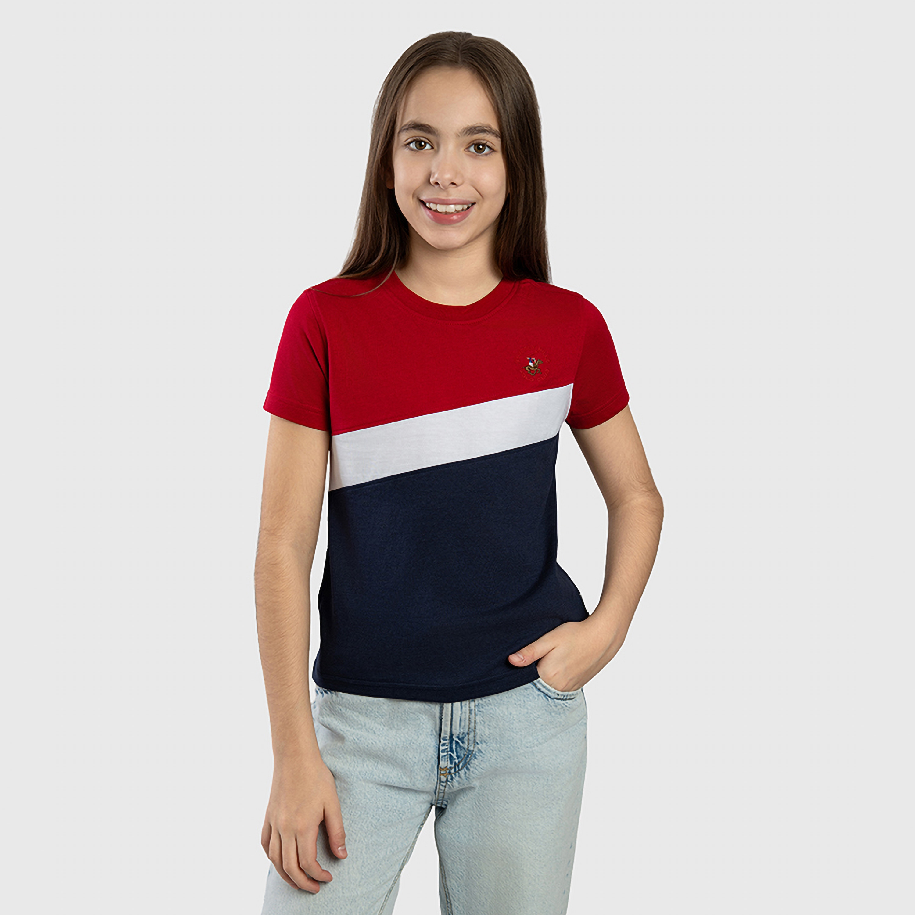 تي شيرت ملون باكمام قصيرة من بيفرلي هيلز بولو كلوب-girls-clothing-tshirts-image-1