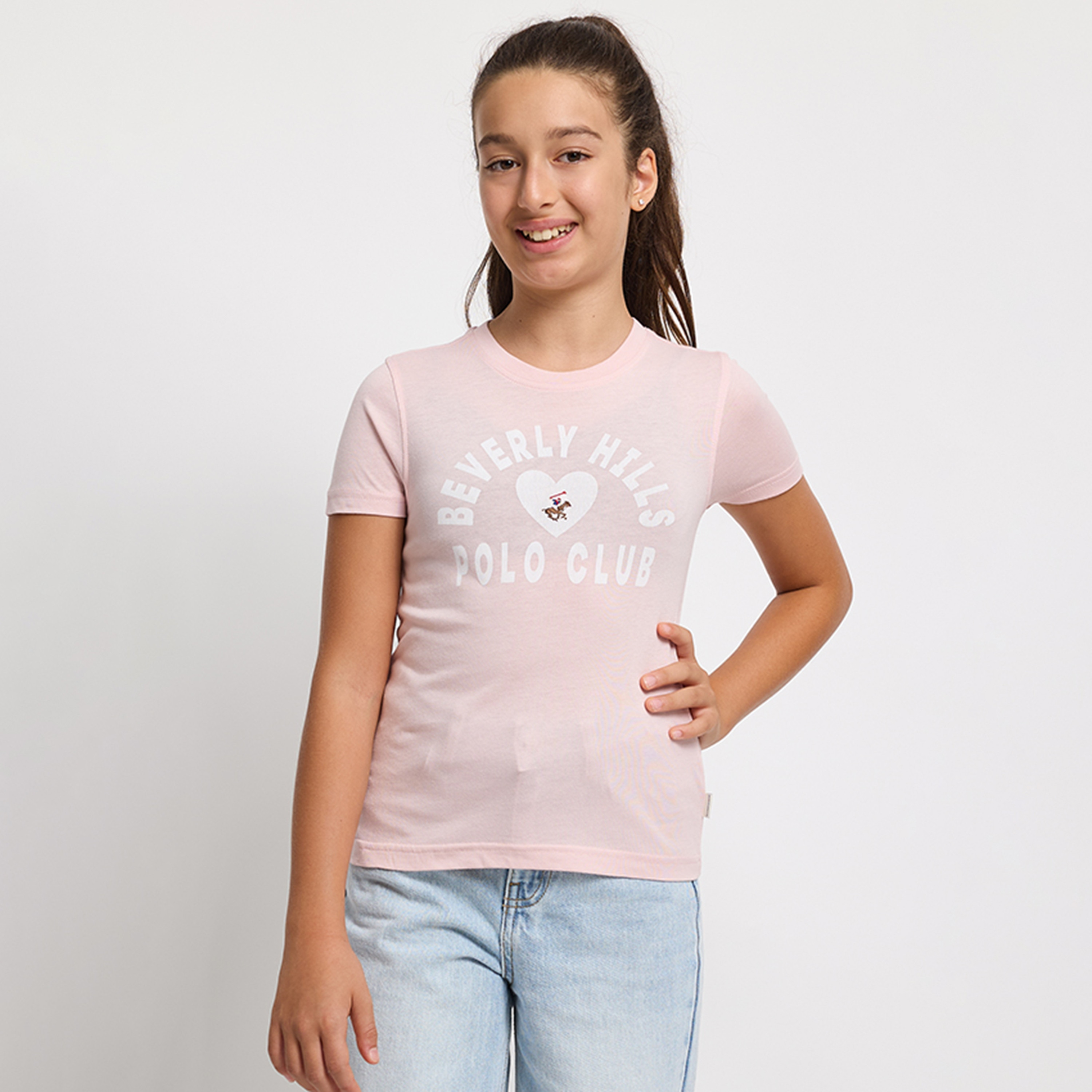 Beverly Hills Polo Club Cotton Printed Round Neck T-Shirt-girls-clothing-tshirts-image-1
