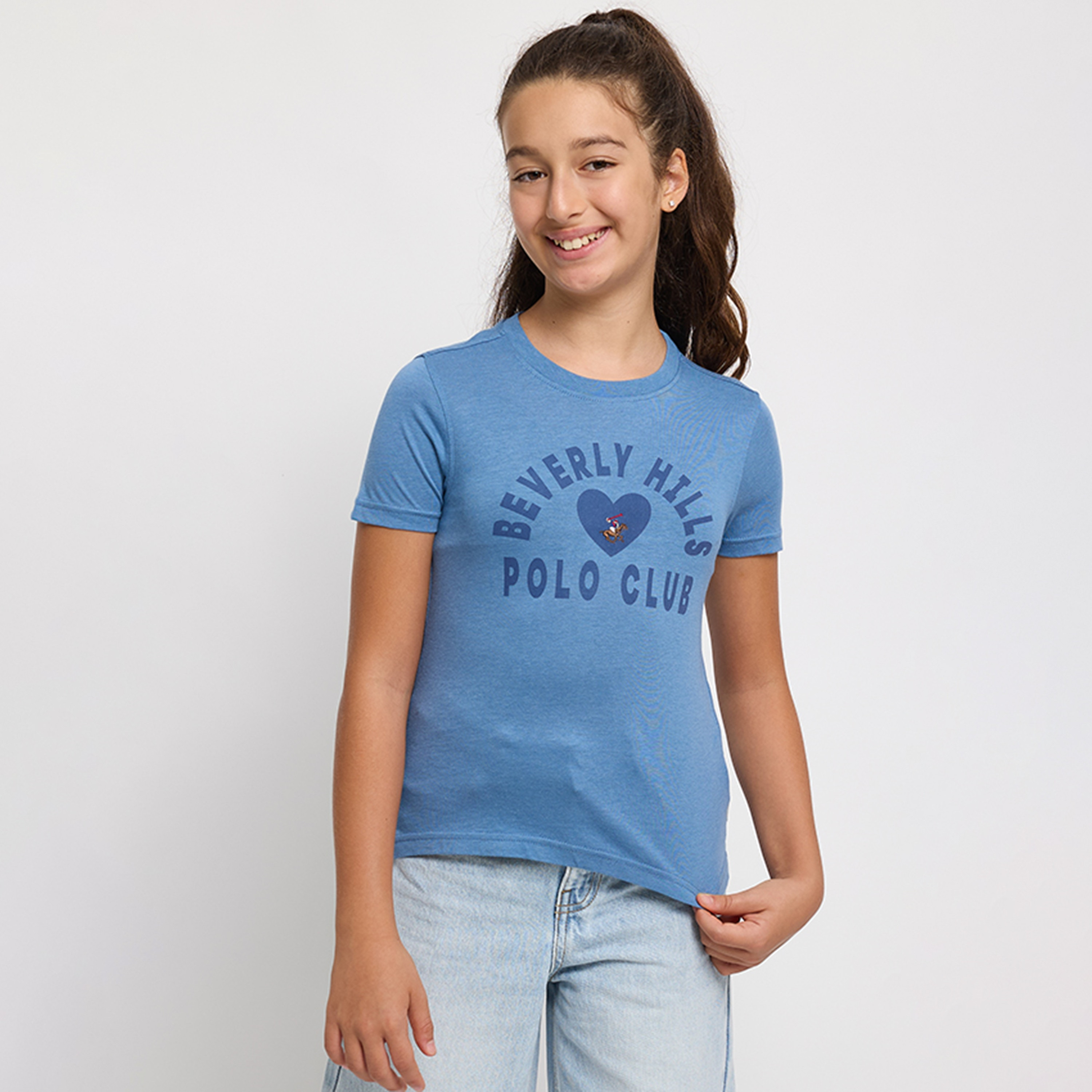 Beverly Hills Polo Club Cotton Printed Round Neck T-Shirt-girls-clothing-tshirts-image-1